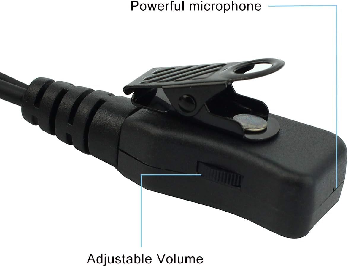 Retevis R111 Walkie Talkie Earpiece - G Type 2 Pin Earphone with Volume Control, Compatible with RT24 RT27 RT22 RT21 RT7 Baofeng BF-888s Sunreal Kenwood TYT OCDAY Radios (10 Pack) - Ideal for Security, Construction, Warehouse & Outdoor Communication