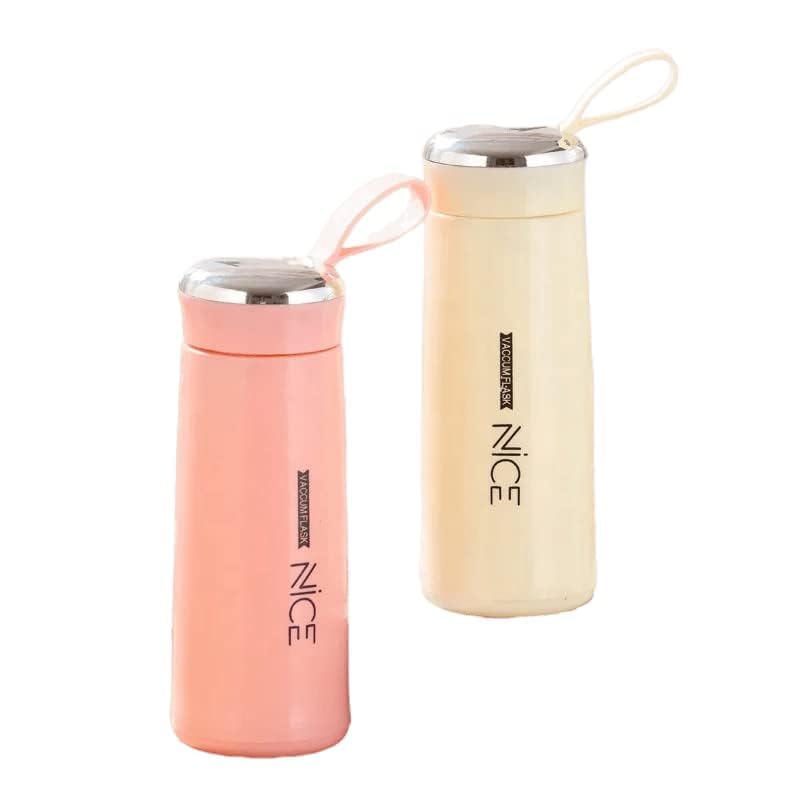 Hofex 450ml Insulated Glass Juice Bottle with Leak-Proof Lid - Wide Mouth & Easy Open Design - Inner Glass Outer Plastic for Temperature Retention - Perfect for Smoothies, Cold Brew & On-the-Go Hydration