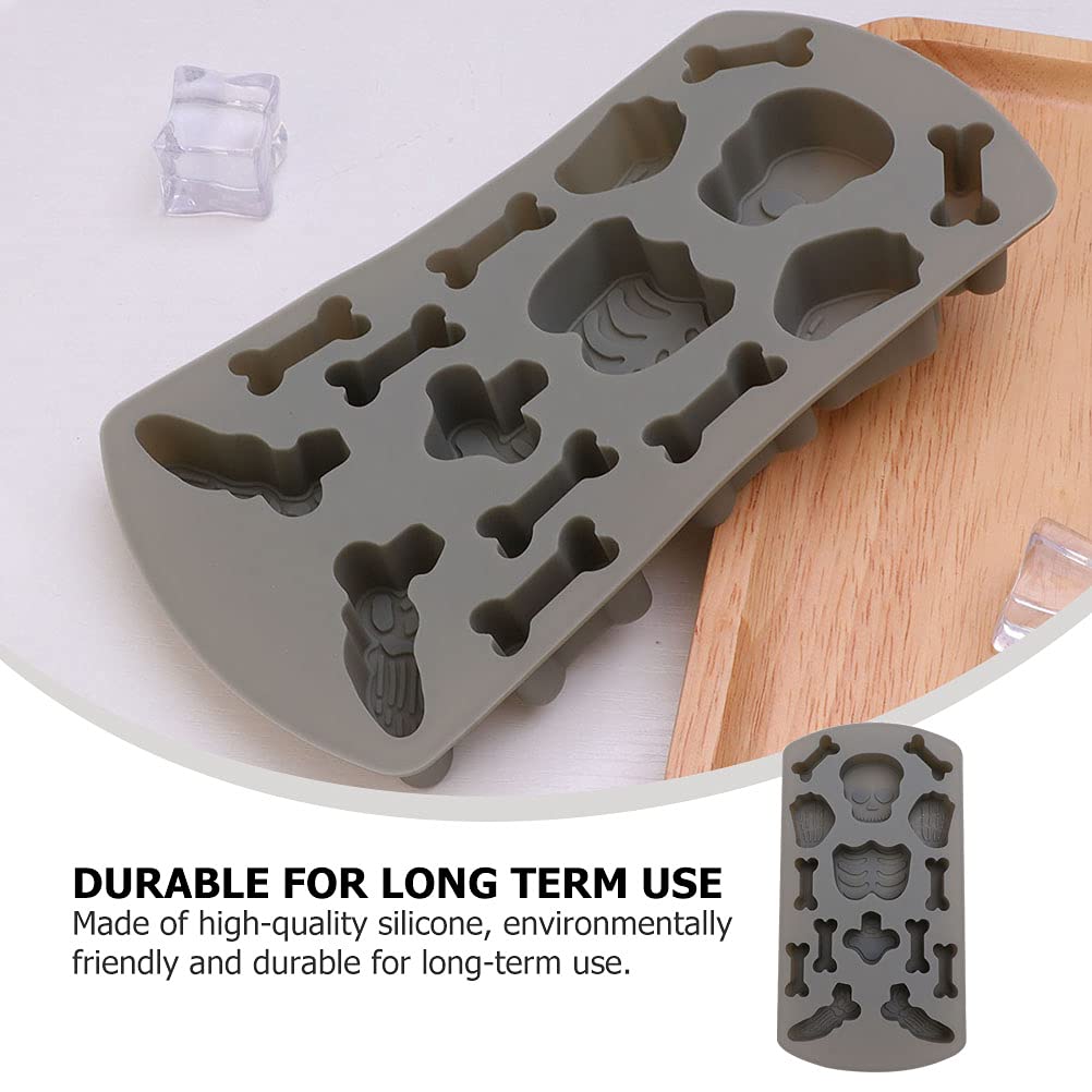 2-Pack Silicone Human Skeleton Cake Molds - Halloween Baking Molds for Cookies, Candy & Cupcakes - Reusable Skull-Shaped Biscuit Stamps - Perfect for Halloween Parties, DIY Desserts & Spooky Treats