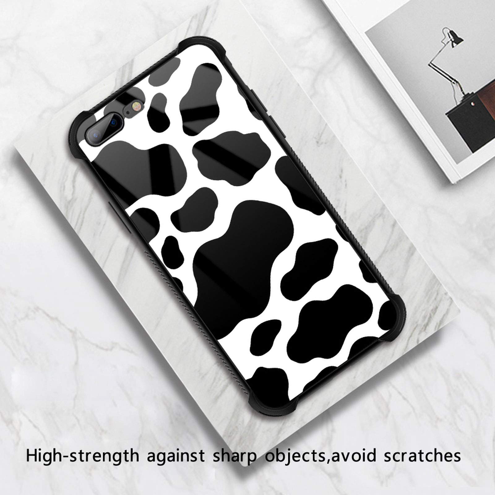 Premium Shockproof iPhone 8/SE 2020 Case with Fantasy Cow Print - Cute Graphic Design for Girls, Anti-Scratch Hard PC Back Cover - Perfect for School, Work & Everyday Protection