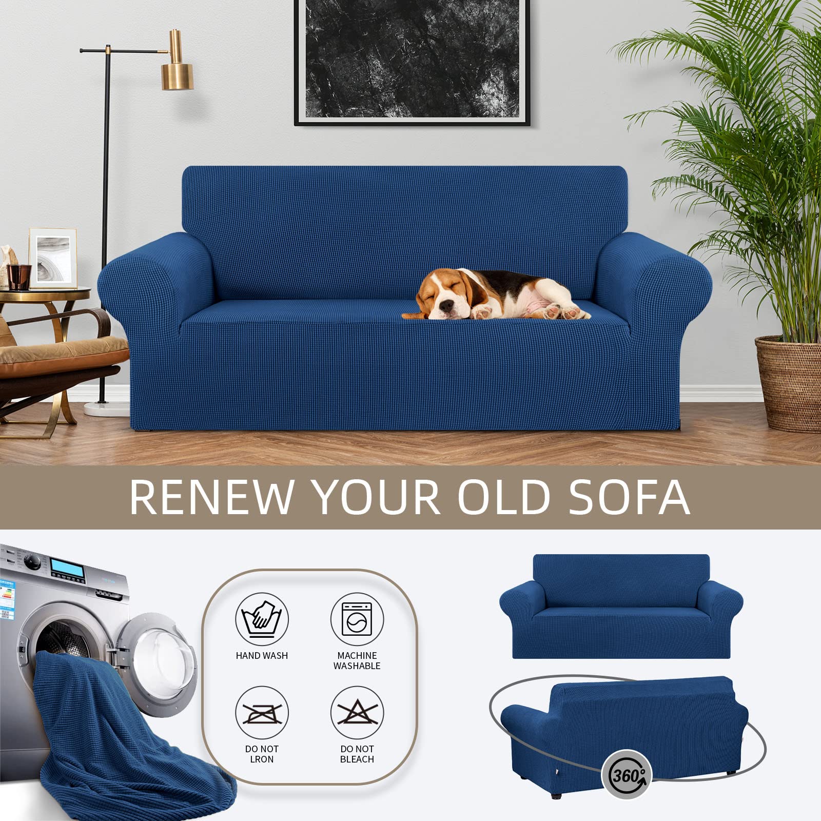 Stretch Loveseat Sofa Cover Slipcover for 2 Cushion Couch (55