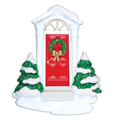 Personalized Christmas Ornaments for New Home - Custom Santa Red Door Holiday Decor | Housewarming Gift & First Christmas Tree Decoration