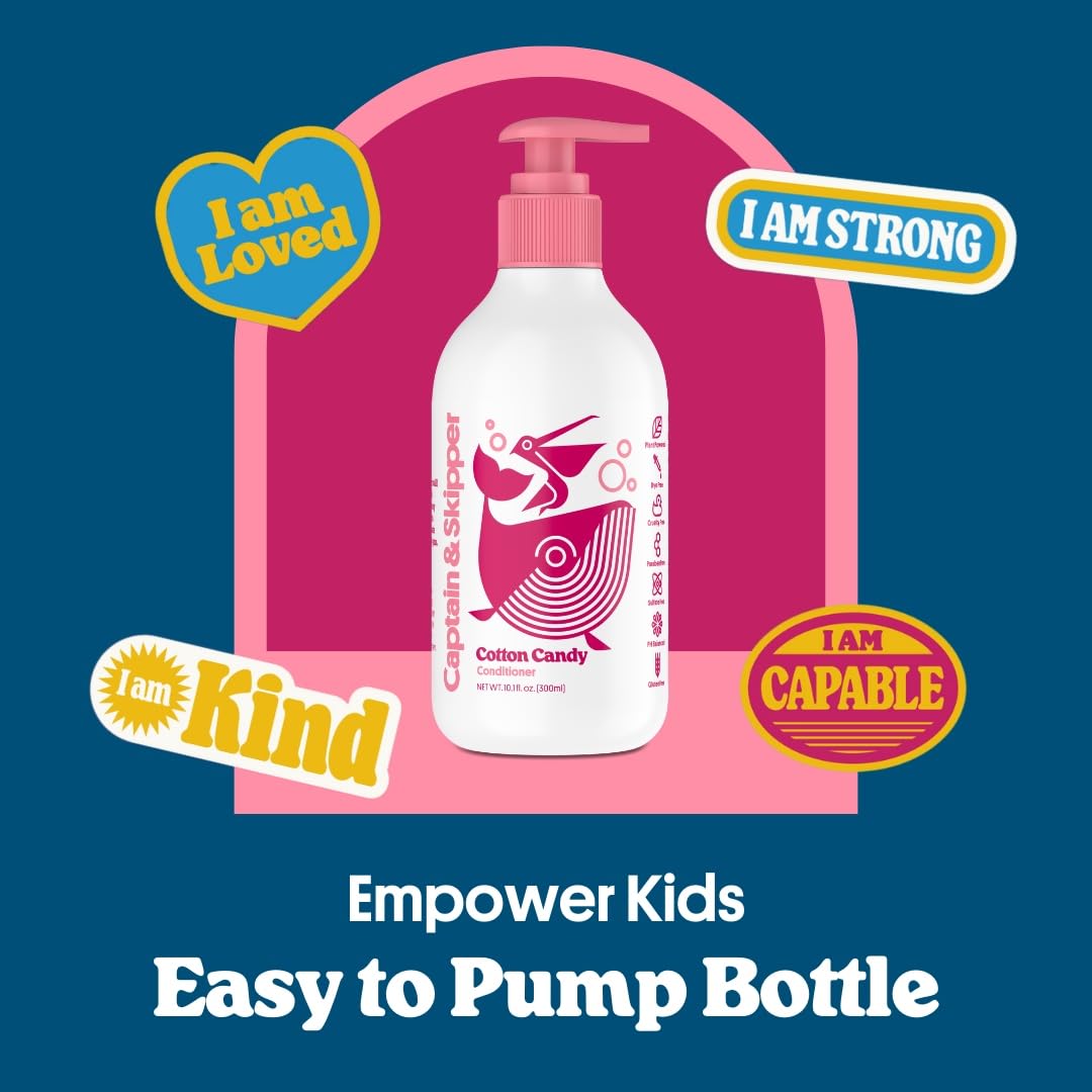 Captain & Skipper Super Knotty Conditioner for Kids - Detangling & Moisturizing Hair Treatment for Thick, Knotted, or Curly Hair | Sulfate-Free, Dye-Free, Paraben-Free | Perfect for Daily Use, Swim Days & Bedtime Hair Care