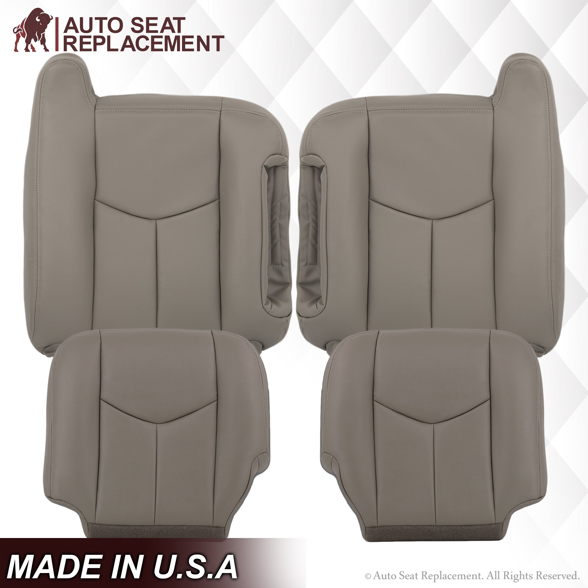 2003-2007 GMC Sierra Seat Covers Light Gray - Custom Fit Truck Seat Protectors for Comfort & Style | Perfect for Work Trucks, Off-Roading & Daily Commutes