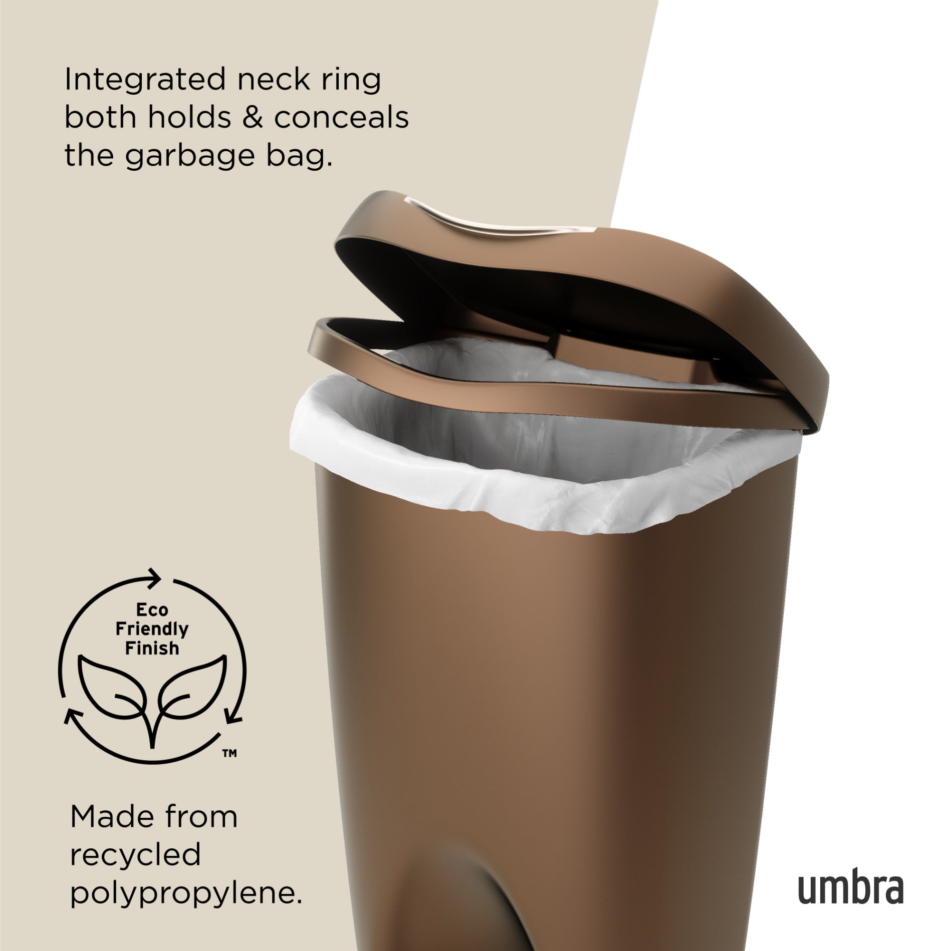 BRIM Step On Trash Can - 13 Gallon Stainless Steel Touch-Free Kitchen Garbage Bin with Lid - Hands-Free Foot Pedal Operation for Home, Office & Restaurant Use