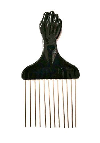 American Dream Hair Pick with Straight Metal Teeth & Iconic Fist Handle - Medium Afro Comb for Natural Hair Care, Styling & Detangling - Perfect for Curly, Coily & Thick Hair Types at Home or Salon