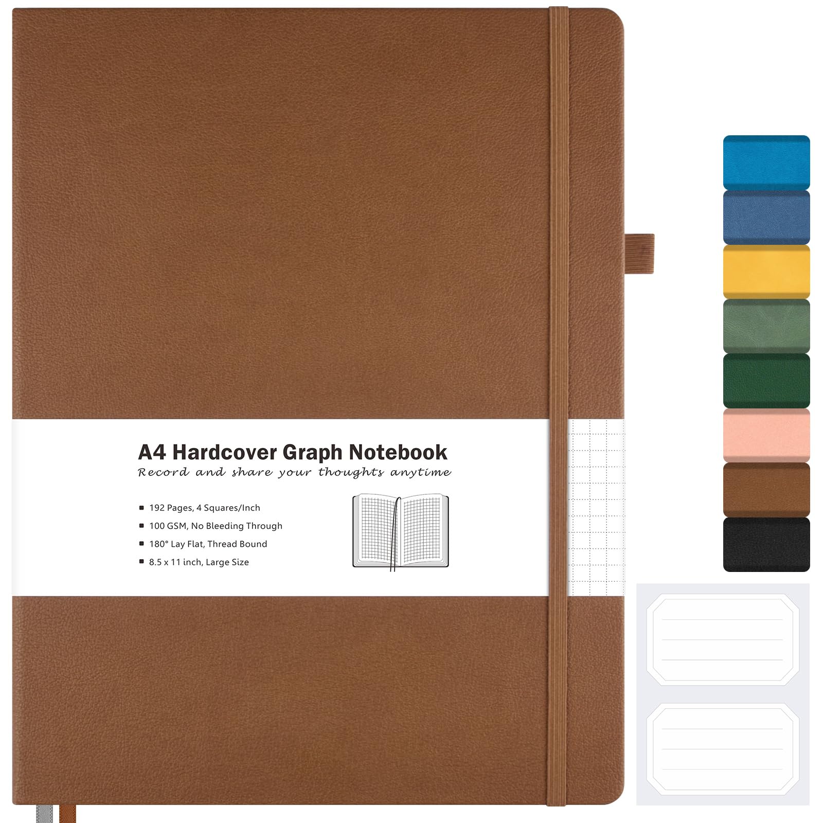 Premium Grid Paper Notebook - Hardcover 8.5