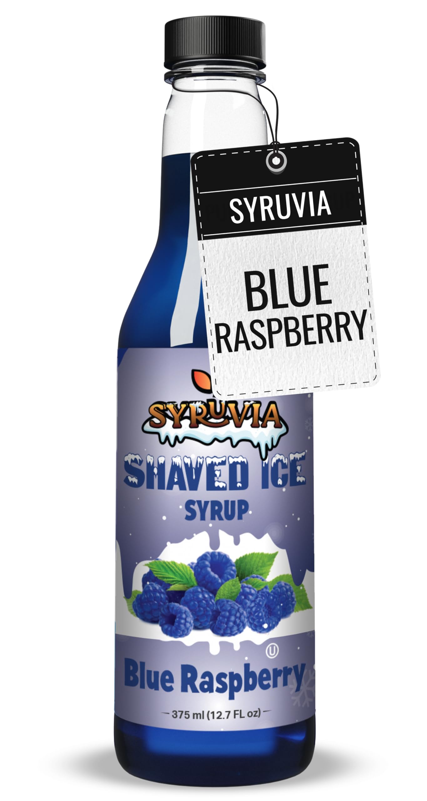 Blue Raspberry Snow Cone Syrup 12.7oz - Kosher, Dairy-Free Flavoring for Shaved Ice, Slushies, Italian Soda & Popsicles - Perfect for Summer Parties, Carnival Treats & Kids' Snacks