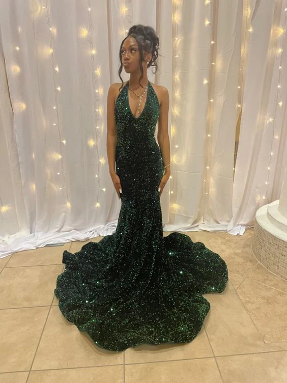 Emerald Green Prom Dress Long Sleeve Formal Gown for Women - Elegant Evening Party, Homecoming, Wedding Guest Dress - Style J5417