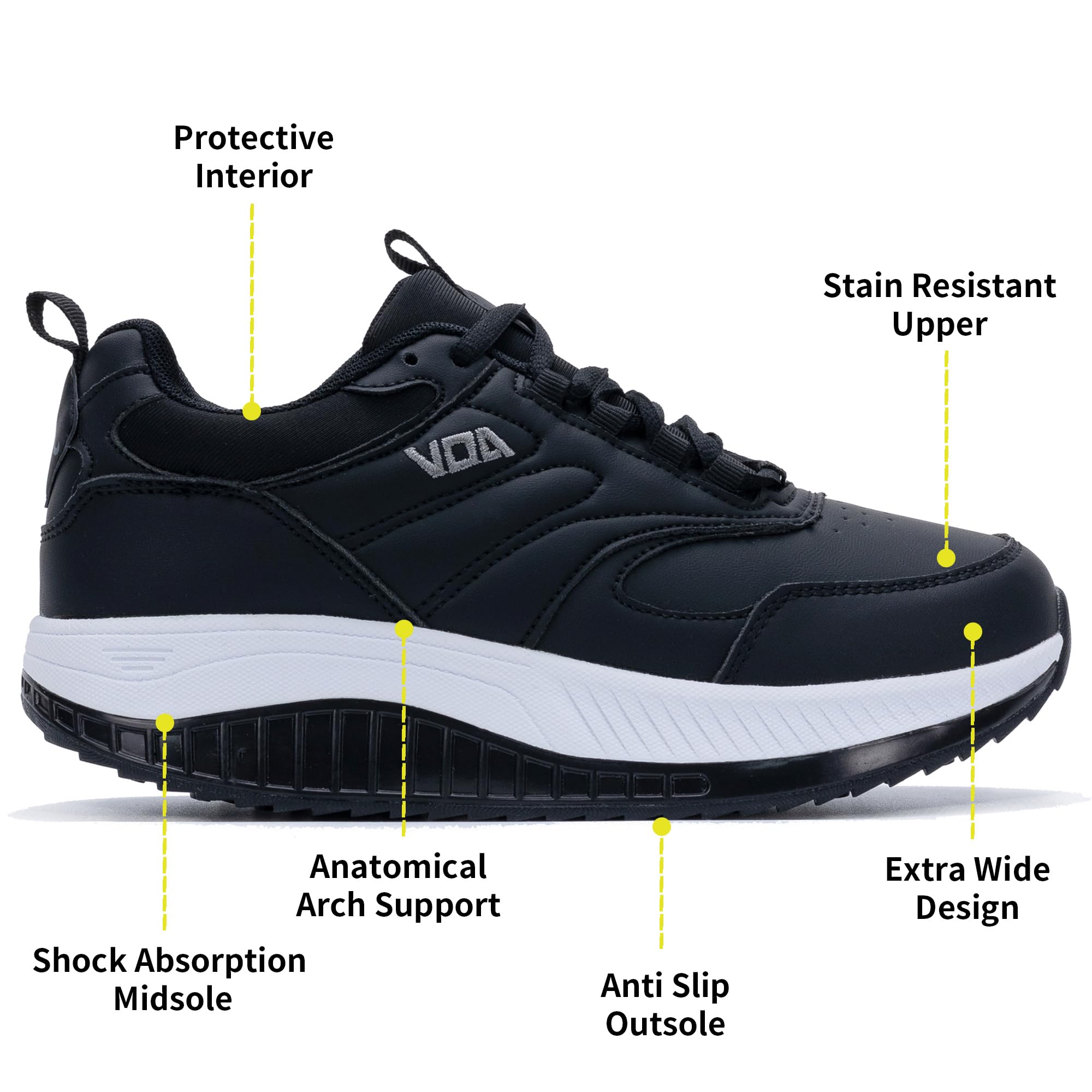 QAUPPE Women's Walking Shoes with Arch Support - Wide Width Sneakers for Plantar Fasciitis, Foot Pain Relief - Comfortable Tennis & Walking Shoes for Women with Flat Feet (Ideal for Work, Travel & Daily Activities)