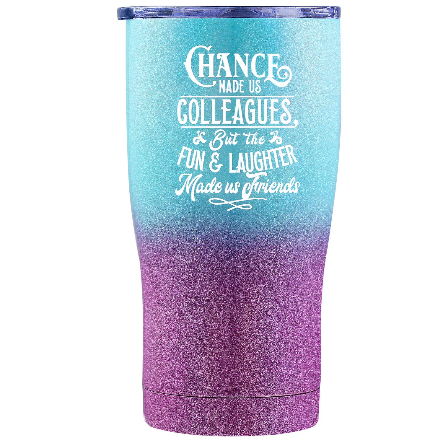 Best Coworker Gifts for Women - Farewell, Appreciation, Birthday, Good Luck & Christmas Presents - Purple Green Glitter Office Gift for Colleagues - Perfect for Goodbye Parties, Work Anniversaries & Team Celebrations