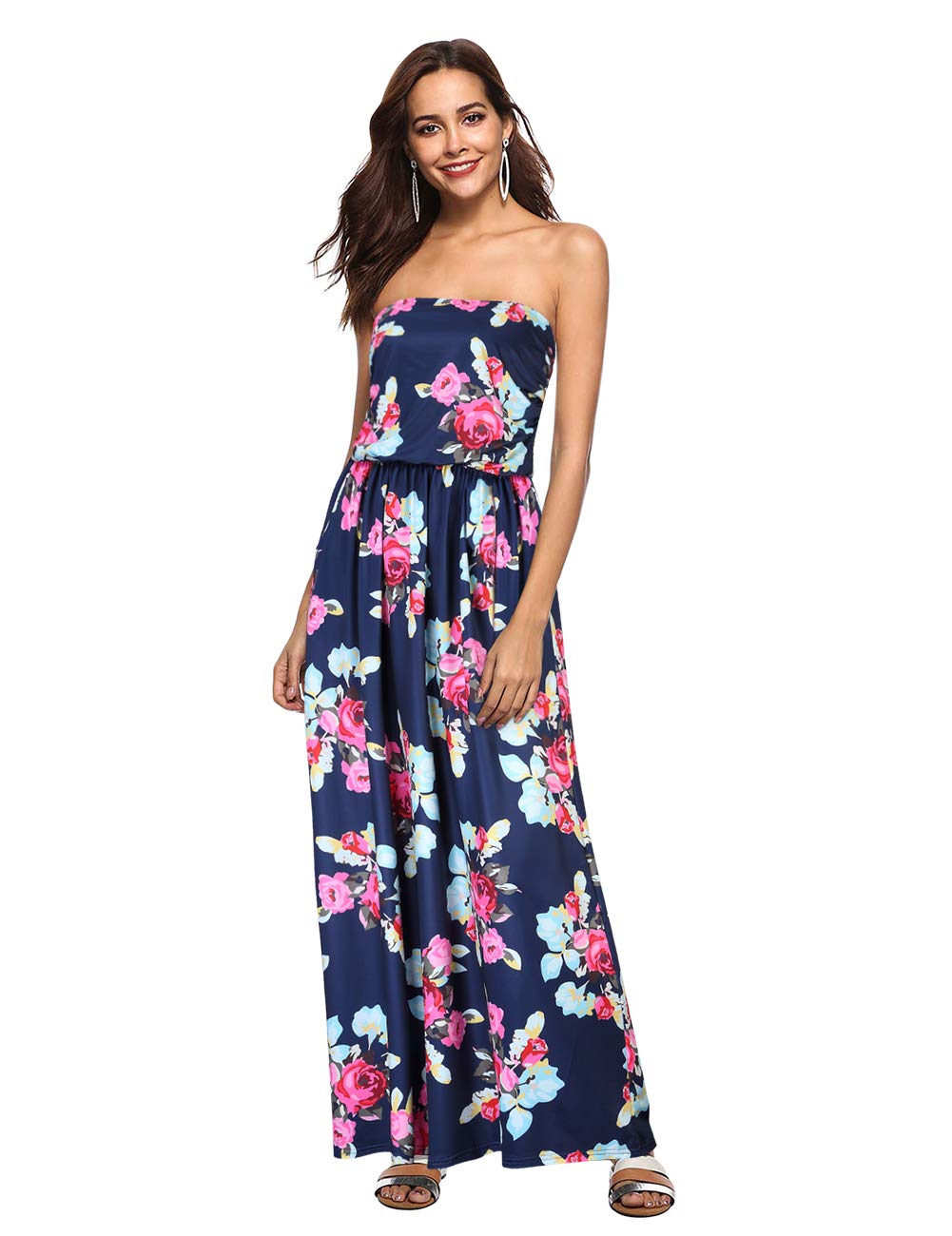 Leadingstar Women's Floral Print Casual Maxi Dress for Beach, Party & Summer Vacations | Lightweight Flowy Sundress for Outdoor Events & Travel