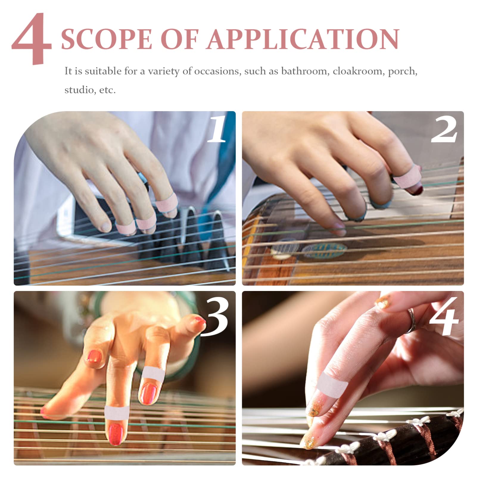 FOMIYES 5 Rolls Guzheng Tape Finger Protector - Chinese Zither Finger Picks & Nail Accessories for Guzheng Players | Durable Adhesive Tape for Manicure & Musical Instrument Protection | Perfect for Practice, Performances & Home Use