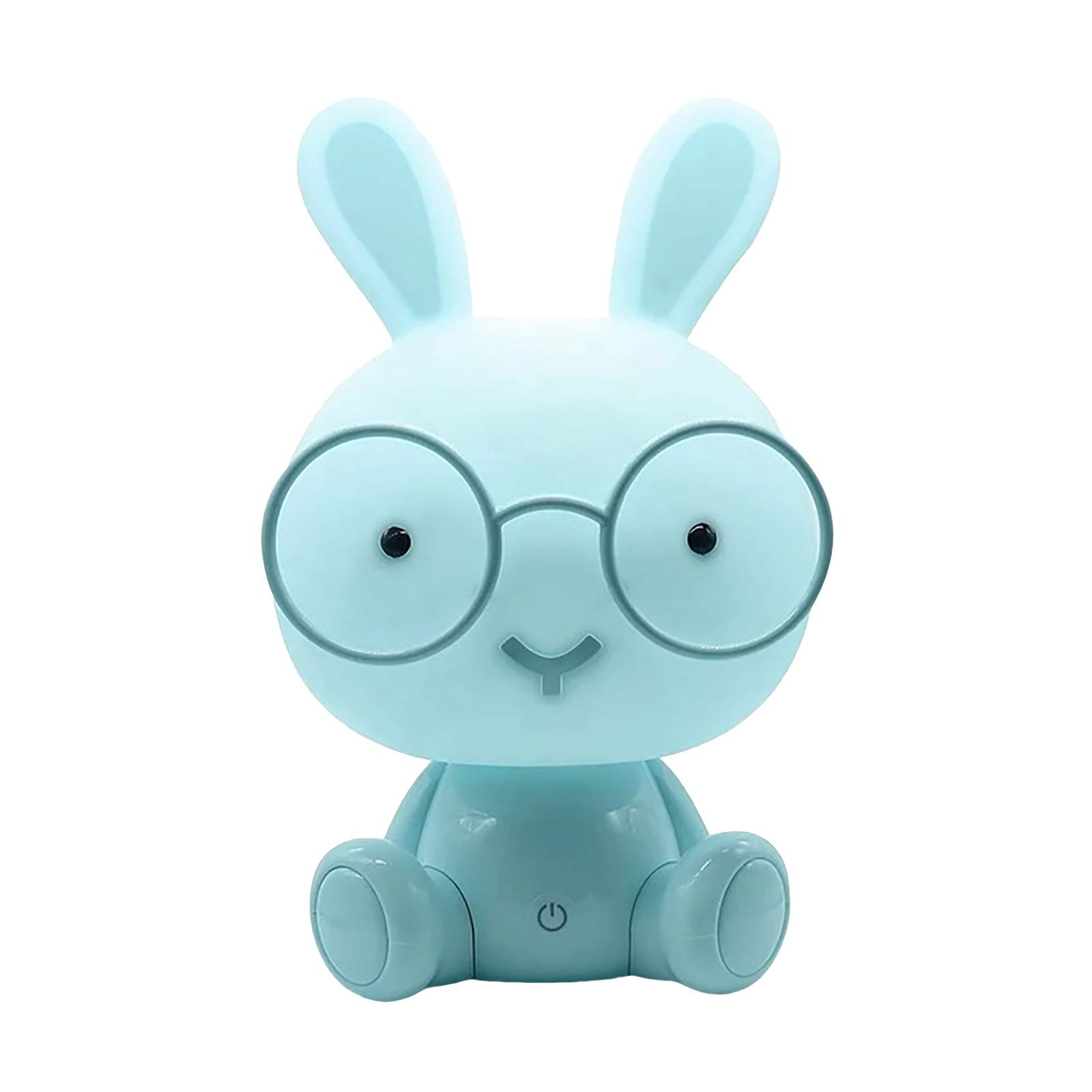 Aozhen Cute Rabbit LED Night Light - Battery Operated Eye Protection Desk Lamp for Kids Bedroom, Nursery, Dorm Room - Soft White Light for Reading, Decor & Nighttime Safety (Blue, One Size)