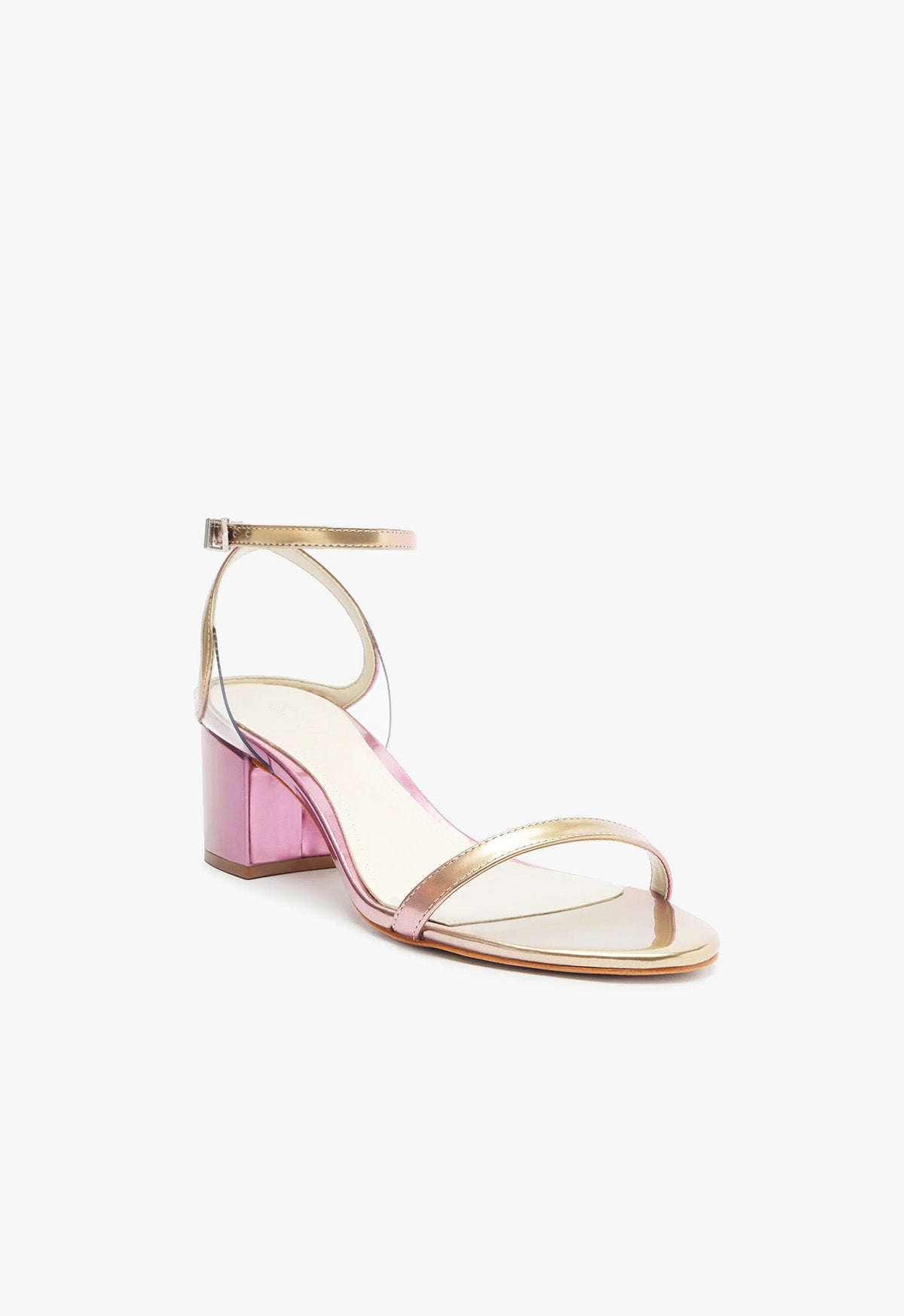 Skye Mid Block Heel Mirror Leather Sandals for Women - Comfortable & Stylish Summer Shoes for Casual Outings, Beach Vacations, and Date Nights