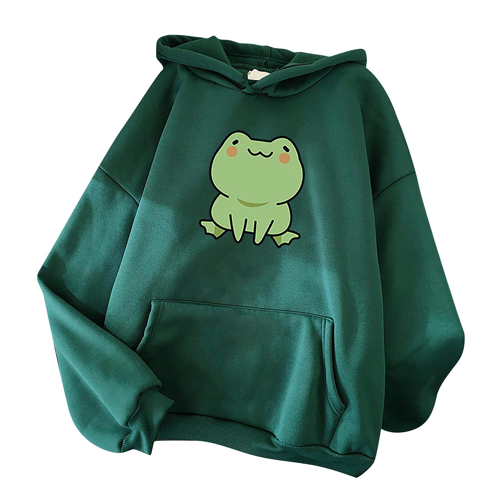 GUOBIOZIY Women's Casual Long Sleeve Graphic Hoodie & Tunic Top - Army Green Fashion Blouse for Leggings | Perfect for Streetwear, Lounge Wear & Everyday Outfits