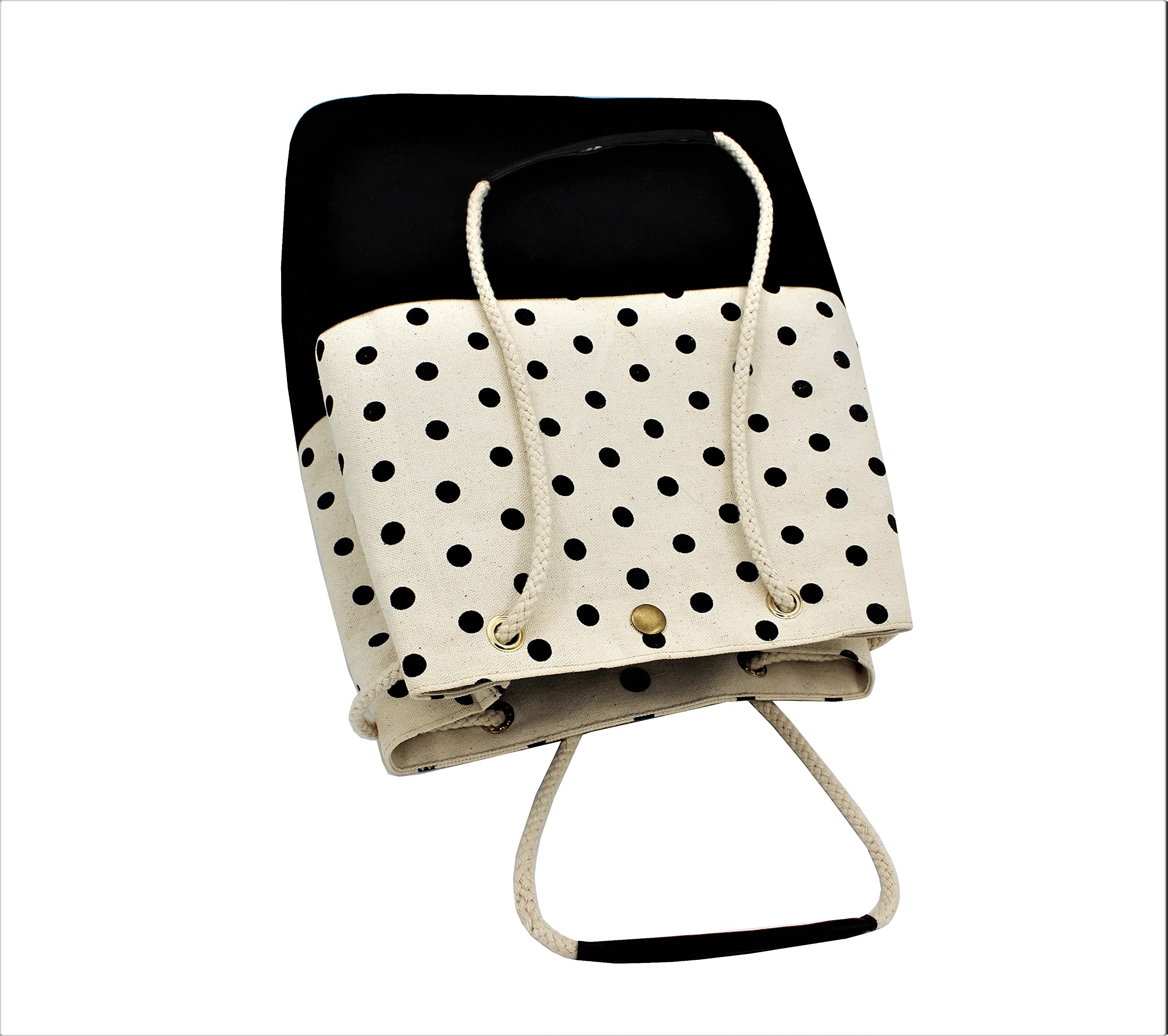ASTIR COLLEEN Stylish Convertible Sling Backpack for Women - Polka Dot Pattern, Cream Color - Perfect for Travel, Work, School & Everyday Use
