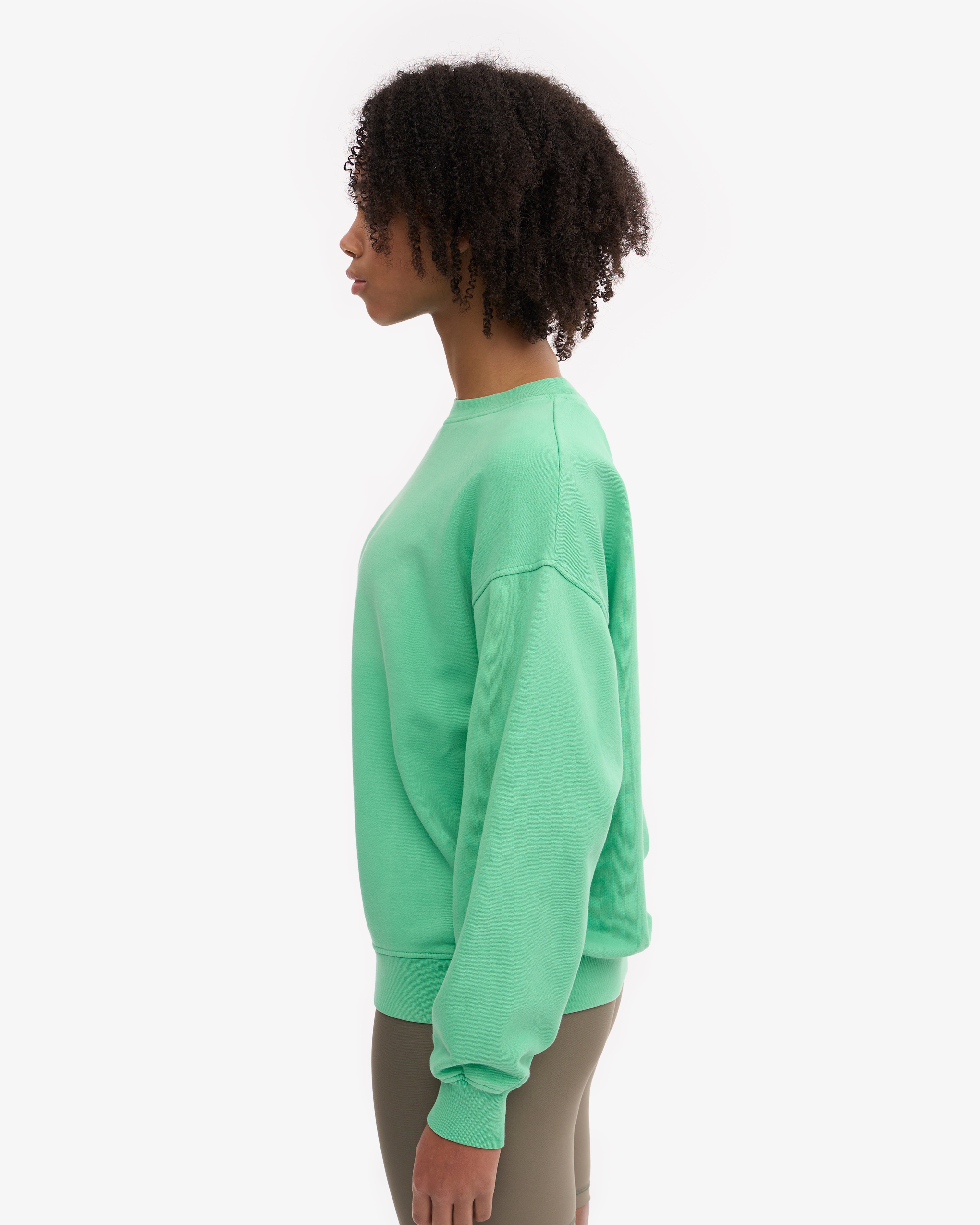 Organic Oversized Crewneck Sweatshirt for Women - Soft & Comfortable Spring Green Pullover - Perfect for Casual Wear, Lounge & Outdoor Activities