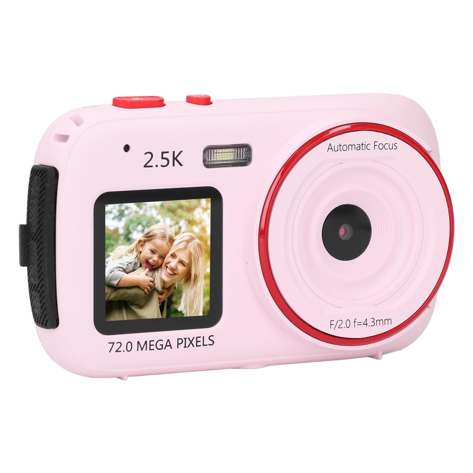 72MP Digital Camera for Photography & Vlogging - 16X Zoom Autofocus, Dual Screen Selfie Camera, Compact Point and Shoot Travel Camera for Beginners (Pink) - Perfect for Travel, YouTube Content Creation & Everyday Photography