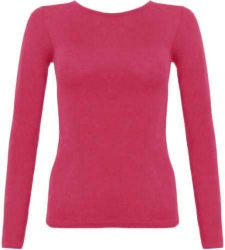 My Choice Stuff Women's Plain Long Sleeve Round Neck T-Shirt - Soft Stretchy Gym & Sports Top for Workouts, Yoga & Casual Wear