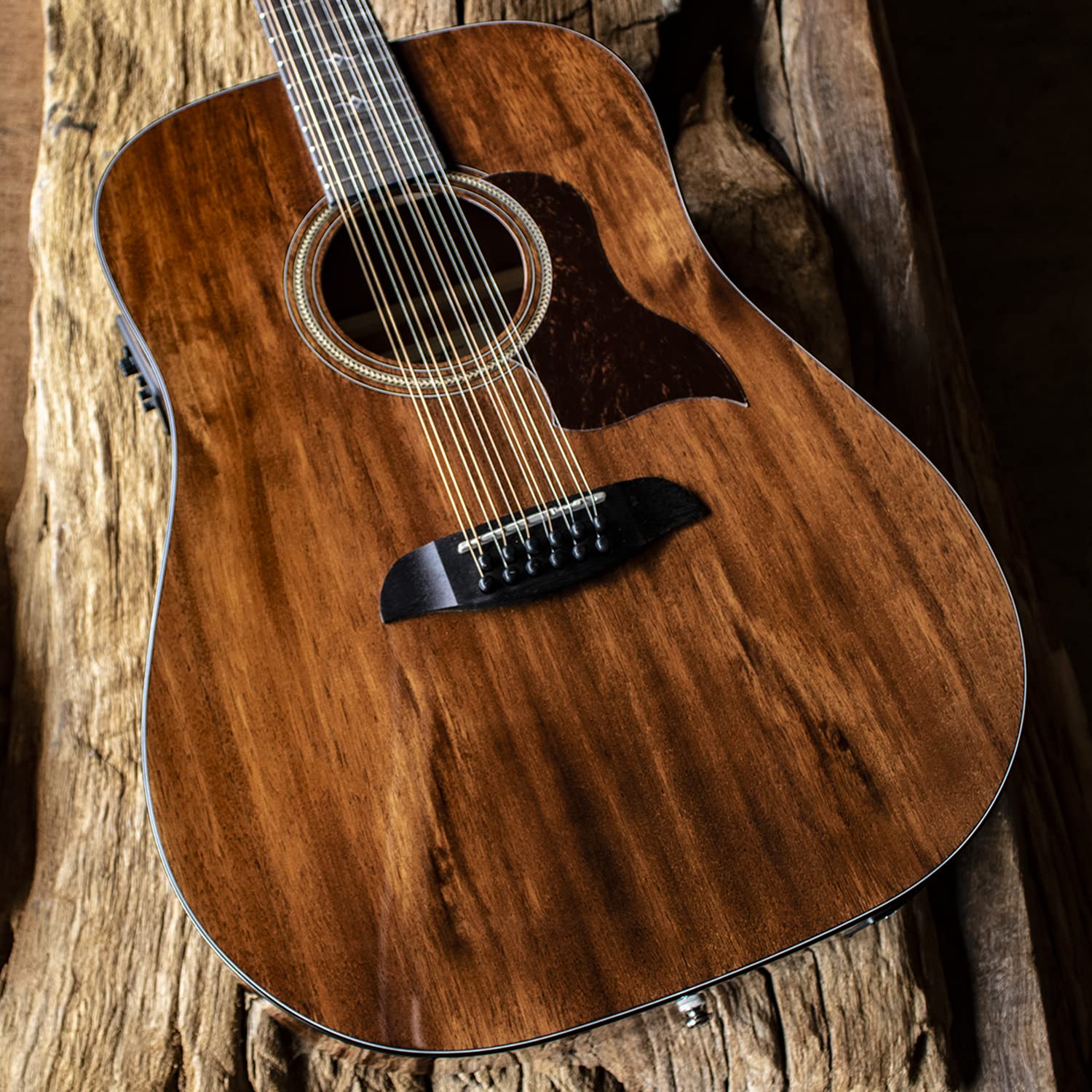 Sawtooth Mahogany Series 12-String Solid Mahogany Top Acoustic-Electric Dreadnought Guitar for Right-Handed Players - Perfect for Live Performances, Studio Recording & Professional Musicians