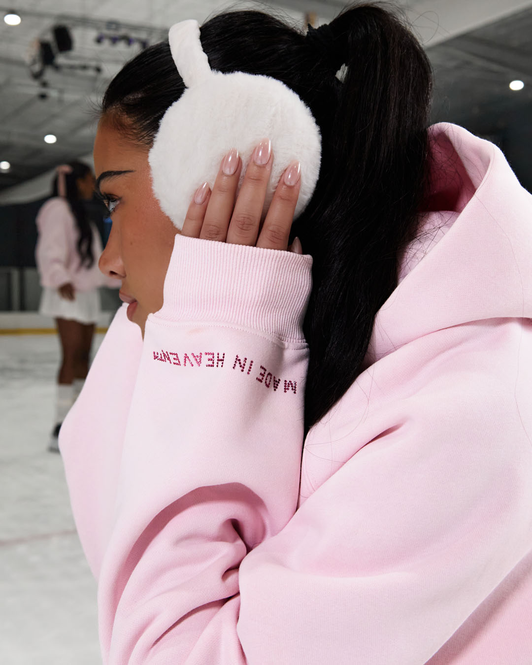 SSS Realism Glimmer Logo Hoodie - Powder Pink | Trendy Women's Pullover Sweatshirt for Casual Wear & Street Fashion