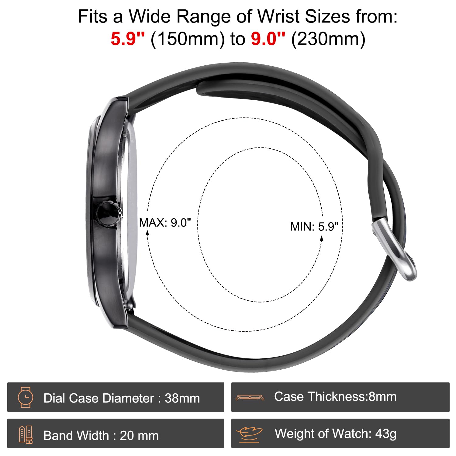 ManChDa Nurse Watch - Analog Medical Watch with Second Hand, Easy to Read for Nurses & Healthcare Professionals | Perfect for Hospital Shifts, Clinical Use & Patient Care