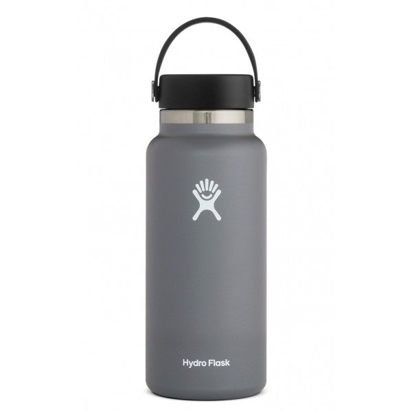 32 oz Wide Mouth Water Bottle - BPA Free Leak Proof Stainless Steel Insulated Thermos for Gym, Hiking & Outdoor Activities