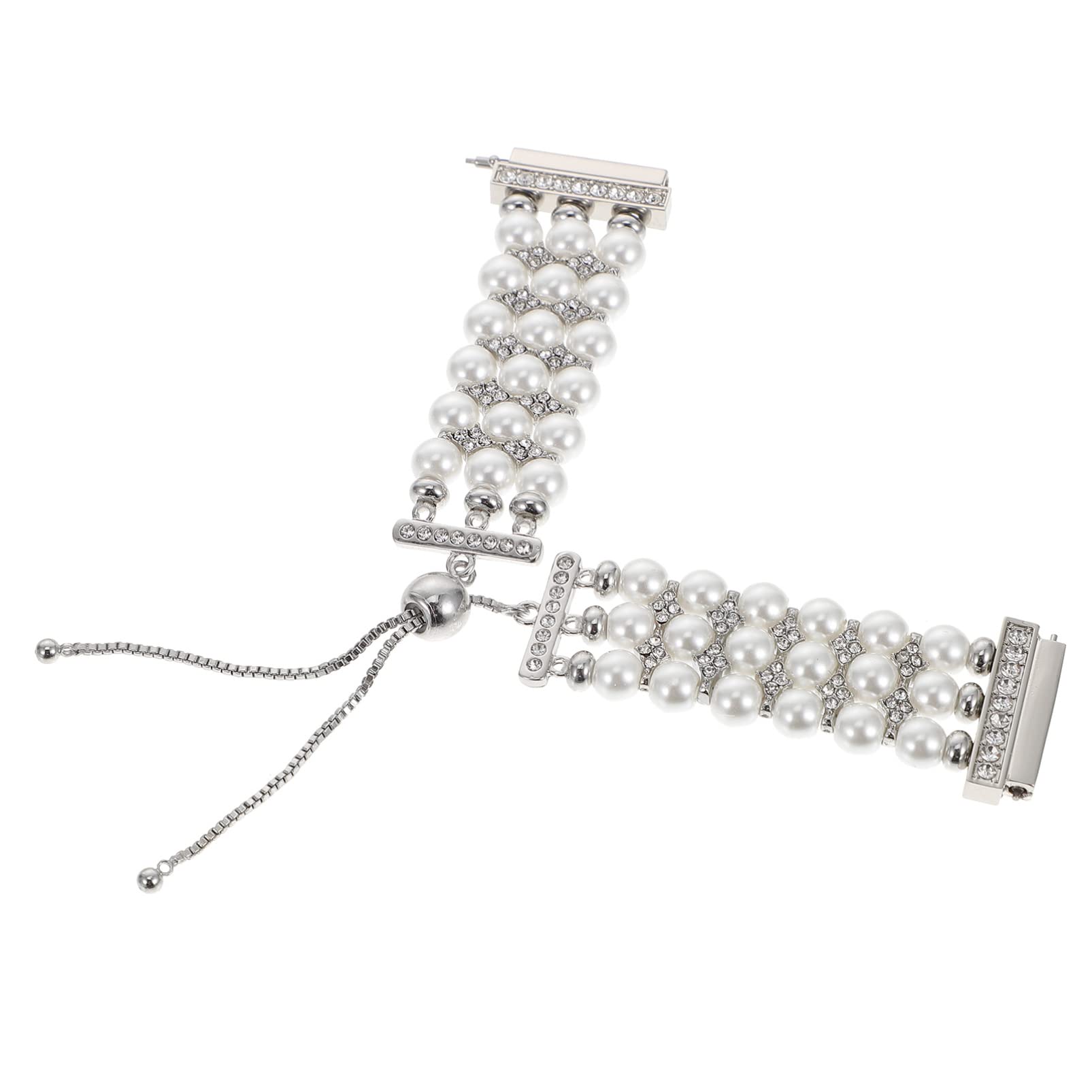 Premium Hemobllo Smartwatch Band for Women - Elegant Pearl & Metal Watch Strap Replacement - Perfect for Work, Fitness & Everyday Wear