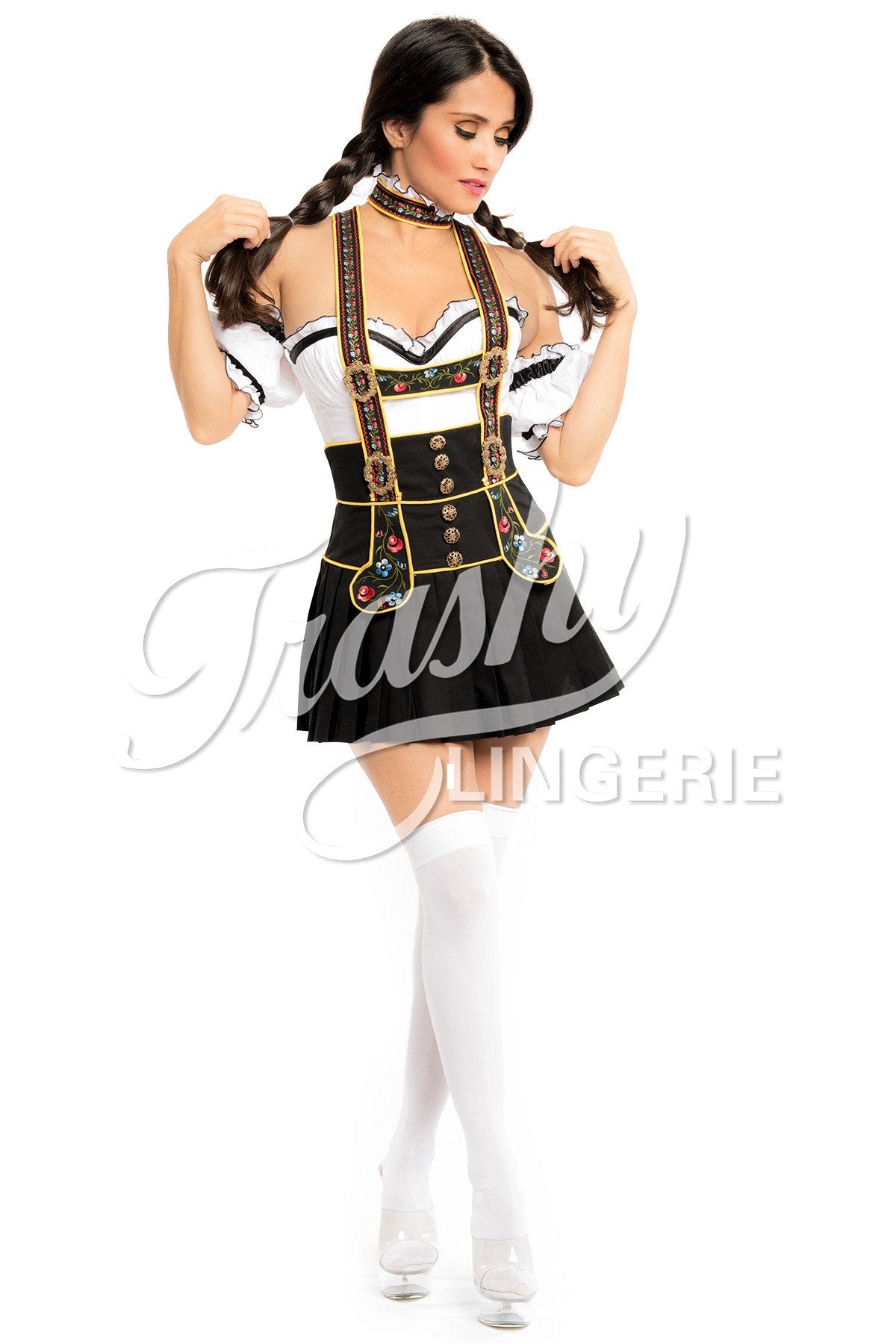 Authentic Lederhosen Skirt with Suspenders | Traditional Bavarian Oktoberfest Costume for Women | Perfect for Oktoberfest, Beer Festivals & German Cultural Events
