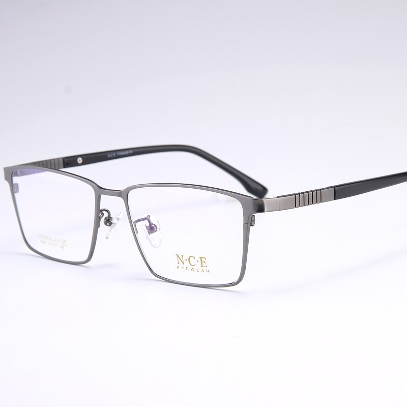 Bclear Men's Full Rim Square Titanium Eyeglasses Frame - Lightweight Durable My5007 for Work, Reading & Fashion