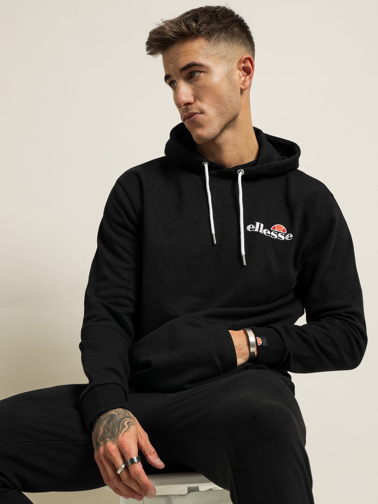 Ellesse Men's Primero Black Hoodie - Stylish & Comfortable Pullover for Casual Wear, Gym & Outdoor Activities