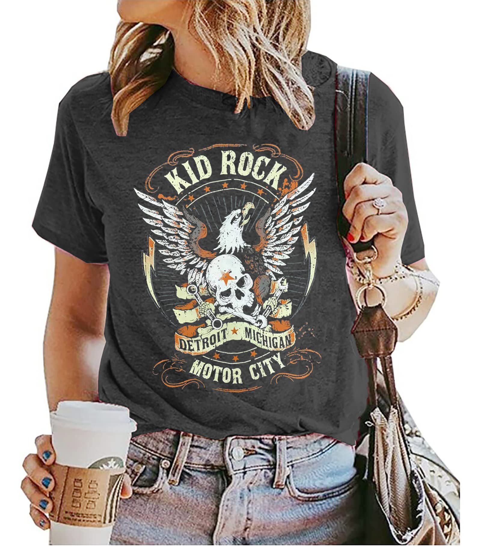 Vintage Rock and Roll T-Shirts for Women - Retro Band Tees, Country Music & Funny Concert Shirts - Soft Cotton Casual Summer Tops for Concerts, Festivals & Everyday Wear