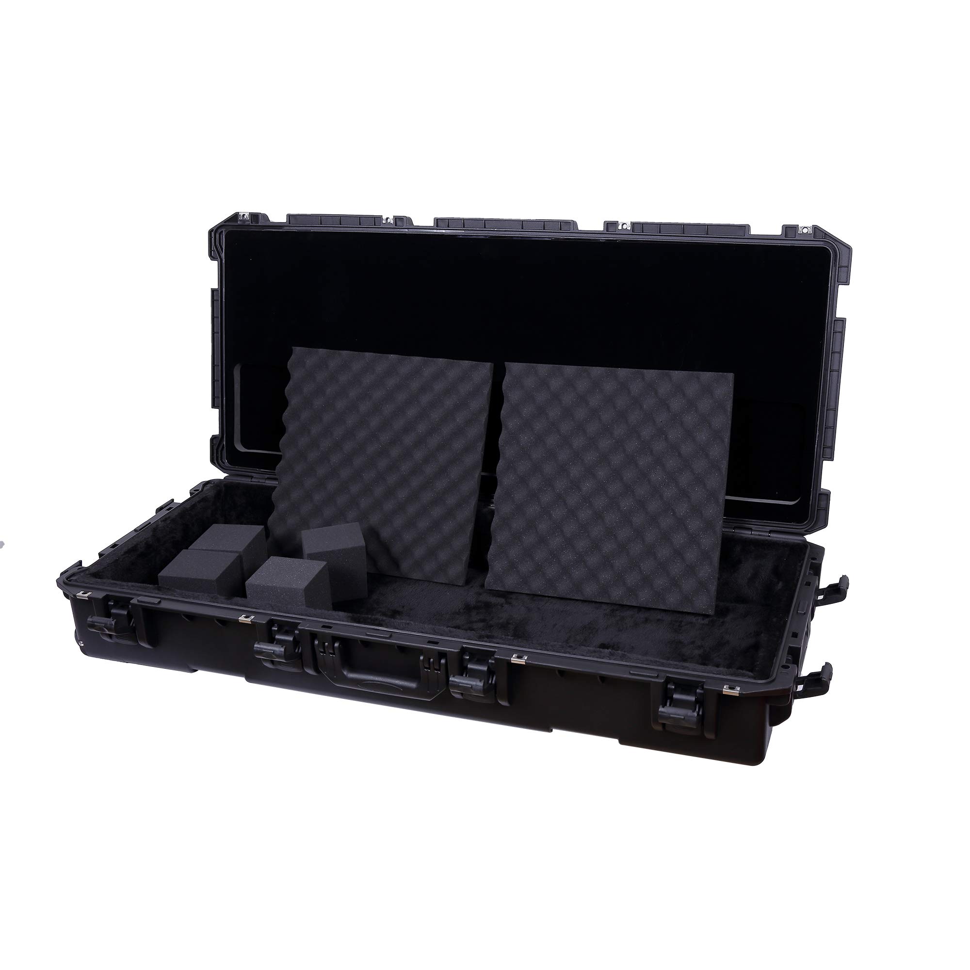 Crossrock 61-Note Keyboard Case - Durable Injection Molded PE Flight Case with Wheels for Easy Transport | Perfect for Musicians, DJs & Traveling Performers (Model CRA961)
