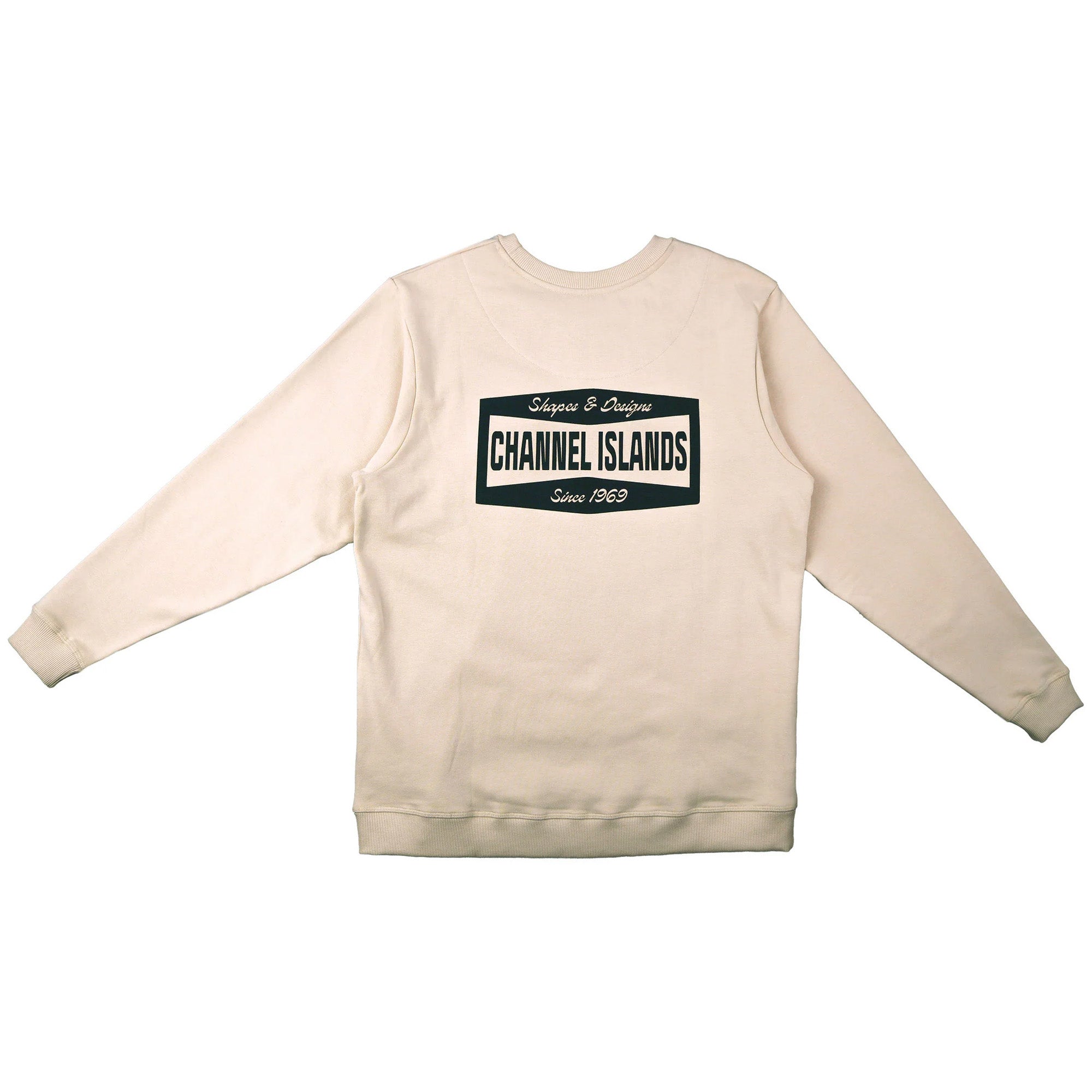 Channel Islands Men's Long Sleeve Crewneck Sweater - Soft Cloud Color for Casual Wear & Outdoor Activities