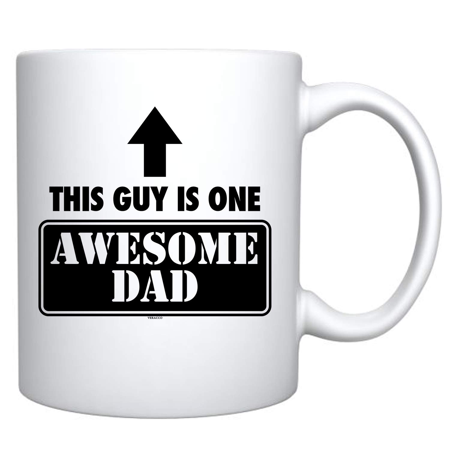 Funny Dad Coffee Mug - 'This Guy Is One Awesome Dad' White Ceramic Cup - Perfect Father's Day, Birthday Gift for New Dad, Stepdad, or Grandpa - Great for Office, Home, or Camping (White, Ceramic)