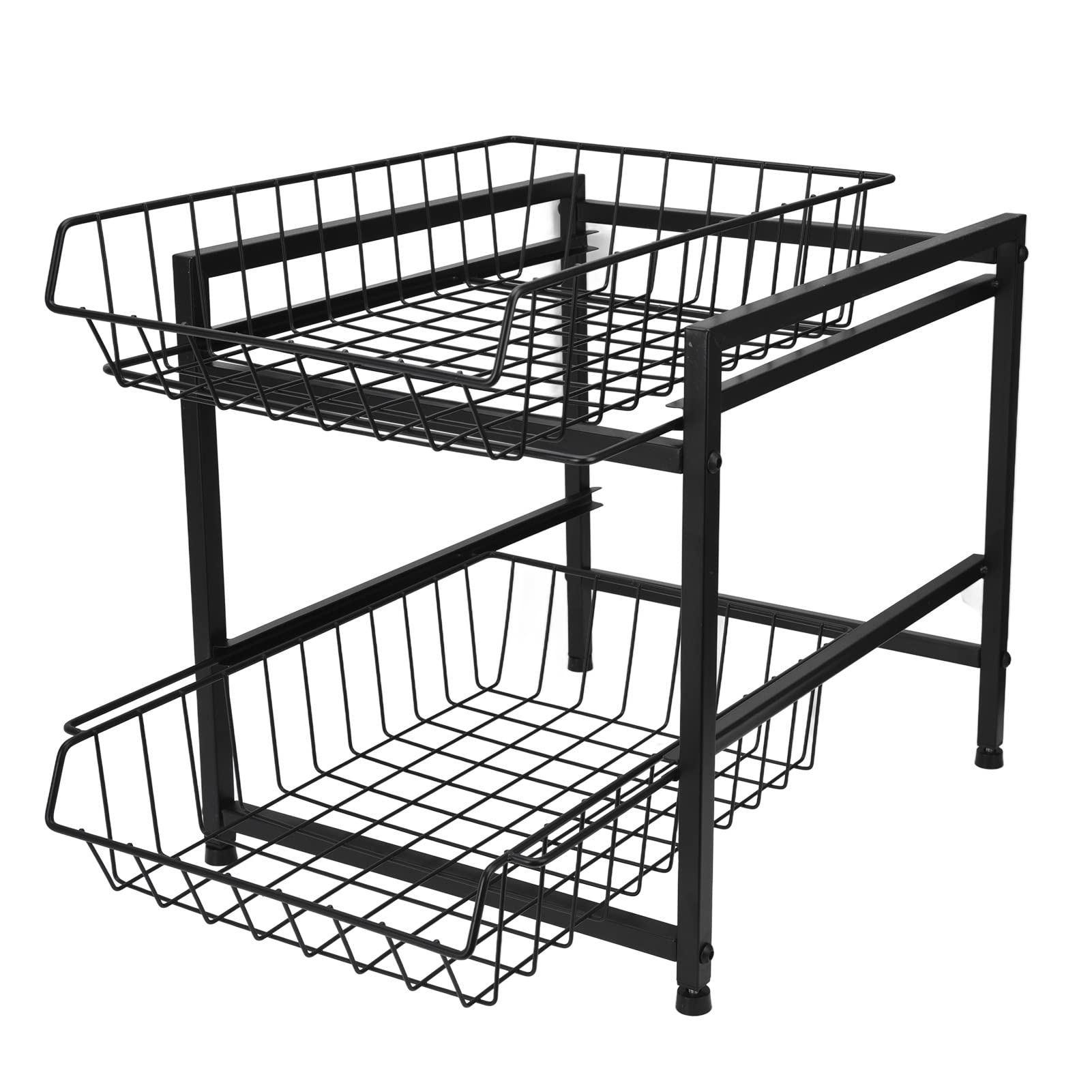 2-Tier Heavy Duty Kitchen Shelf Organizer - Multipurpose Cabinet & Drawer Storage for Pantry, Bathroom, or Garage Organization