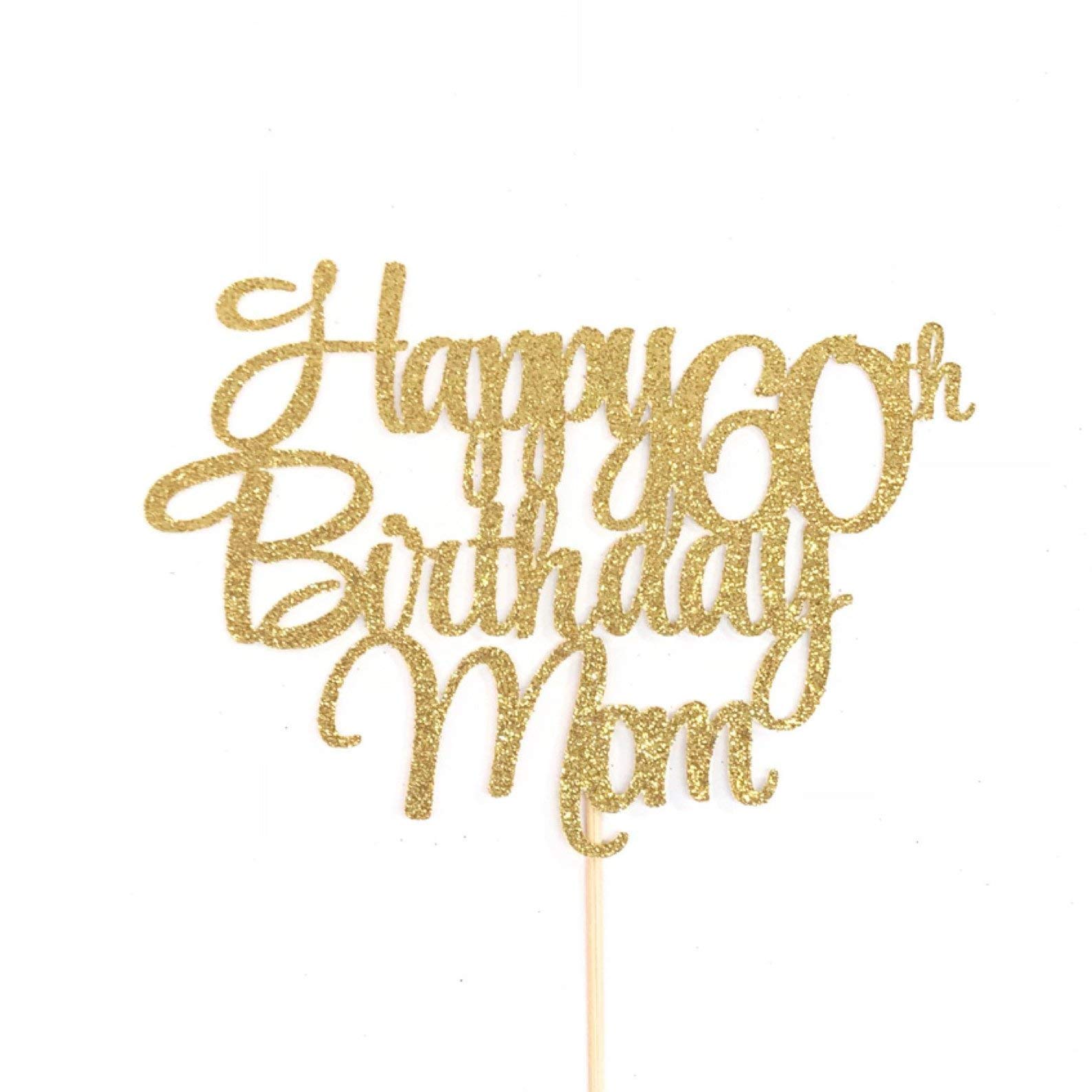 60th Birthday Cake Topper for Mom - Elegant Mother's Day & Milestone Celebration Decor - Perfect for 60th Birthday Parties, Retirement Celebrations & Special Occasions