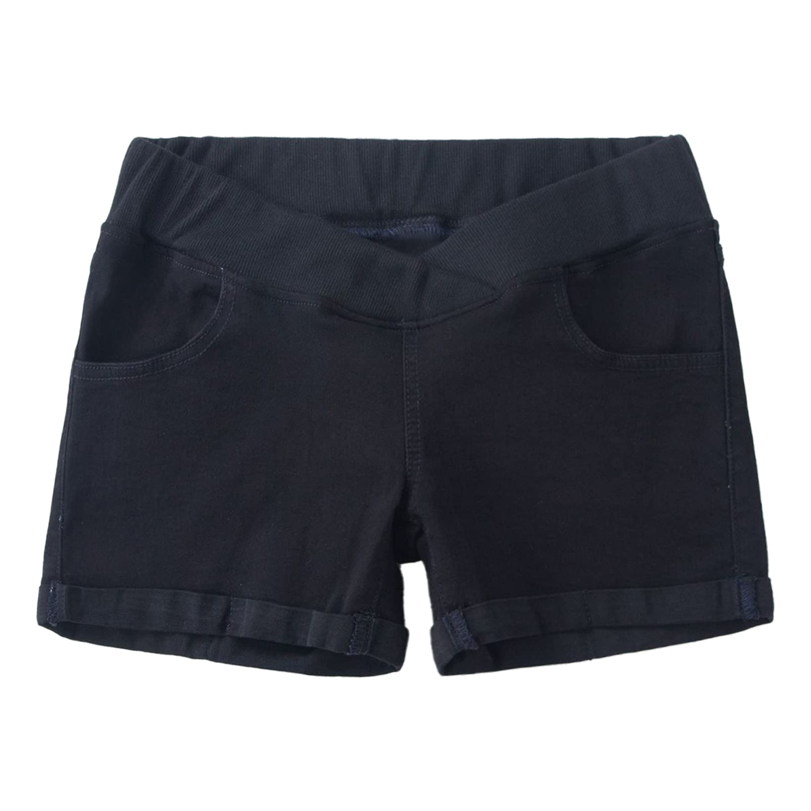 Alvivi Women's Maternity Denim Shorts - Low Rise Stretch Underbelly Elastic Waistband Comfortable Blue Jeans Shorts for Pregnancy, Summer Outfits & Casual Wear