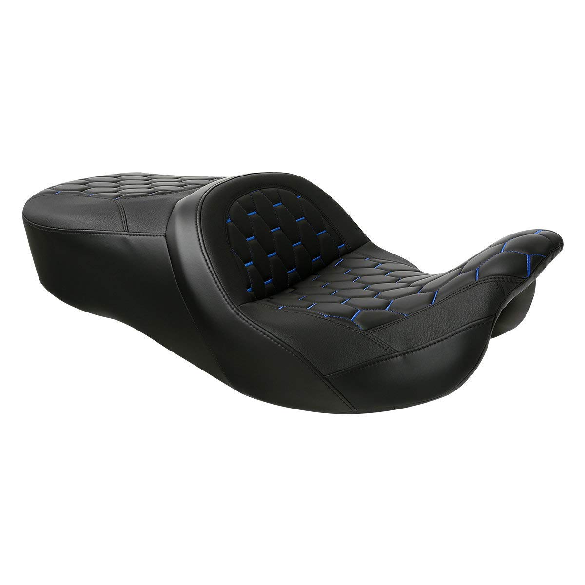 C.C. Rider Driver & Passenger Seat for Harley Touring Models (Road King FLHR, Street Glide FLHX, Road Glide FLTRX) 2009-2023 - Comfortable 2-Up One-Piece Bagger Seat for Long Rides & Road Trips