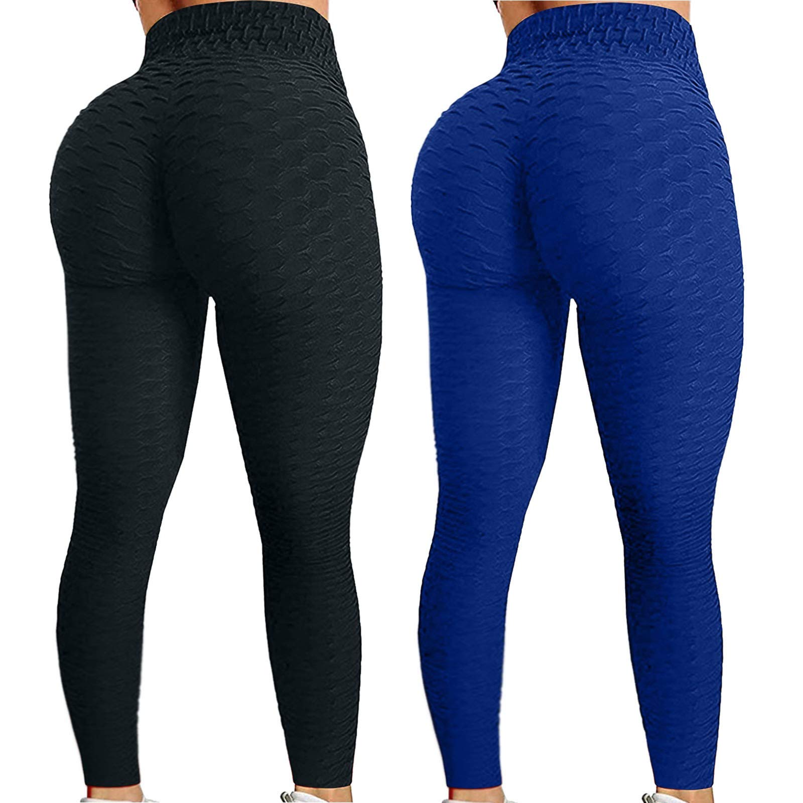 Jovati 2-Piece Women's Jacquard Bubble Yoga Leggings - High Waist Tummy Control Workout Pants for Fitness, Running & Hip Lifting | Perfect for Gym, Yoga & Active Lifestyle