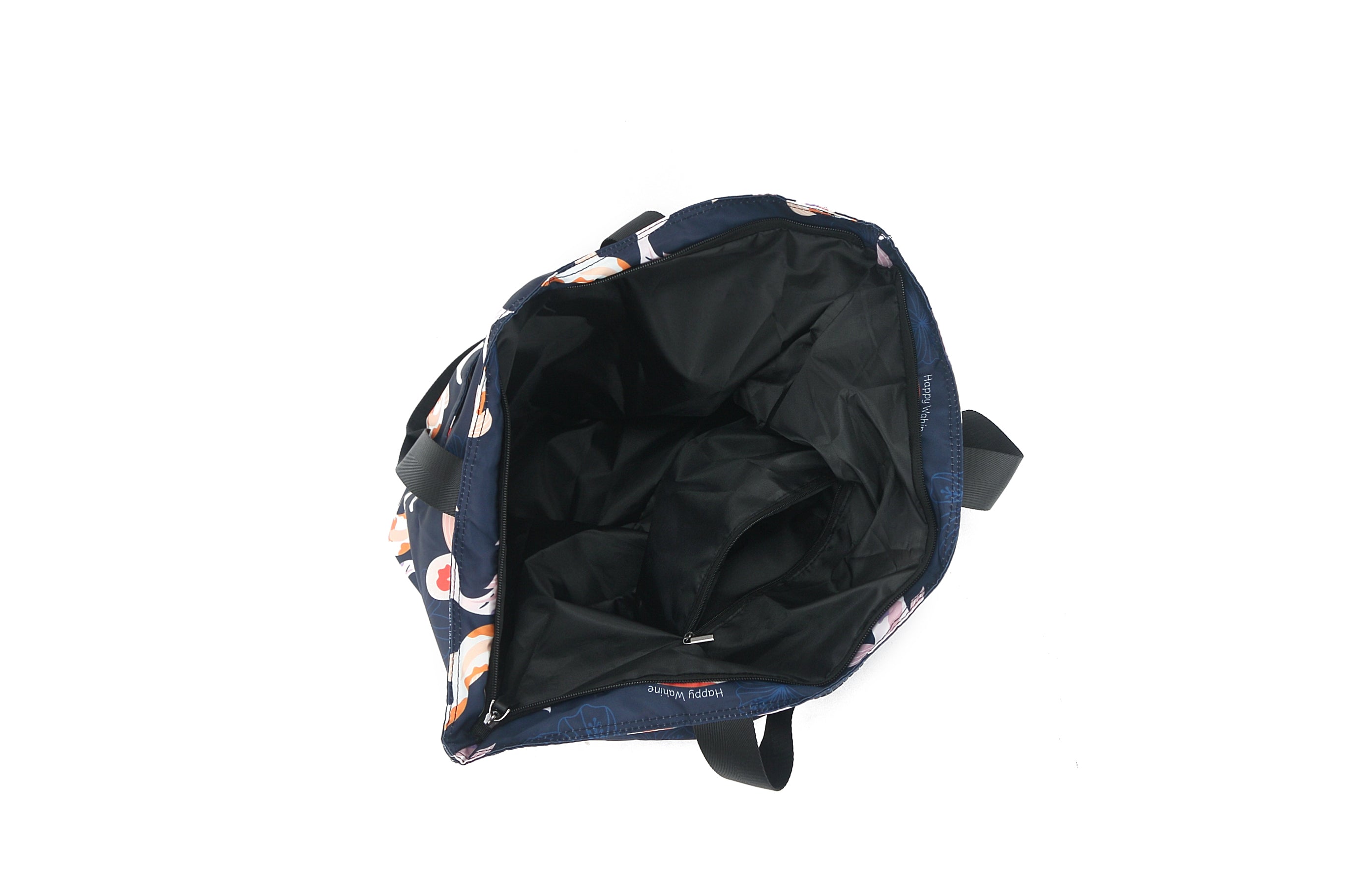 Foldable Tote Bag - James Koi Navy Blue Design - Lightweight & Waterproof Shopping Bag for Groceries, Beach, Travel & Daily Use