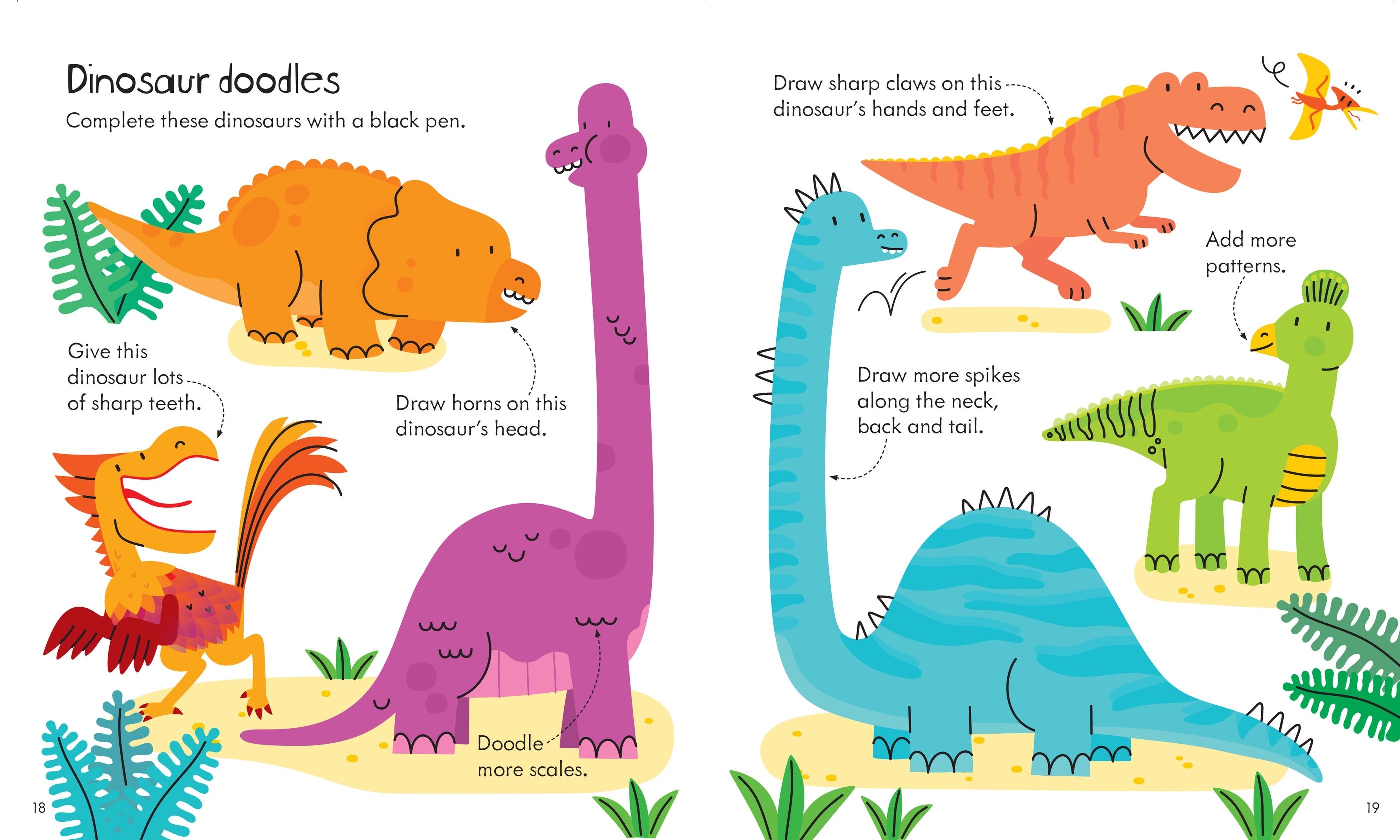 Dinosaur Activity Book for Kids - Usborne Soft Cover | Fun Learning & Playtime Activities for Toddlers & Preschoolers