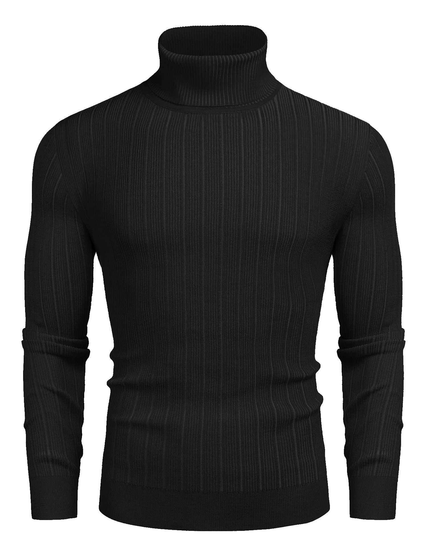 COOFANDY Men's Slim Fit Ribbed Knit Turtleneck Sweater - Winter Warm Pullover for Casual & Business Outfits