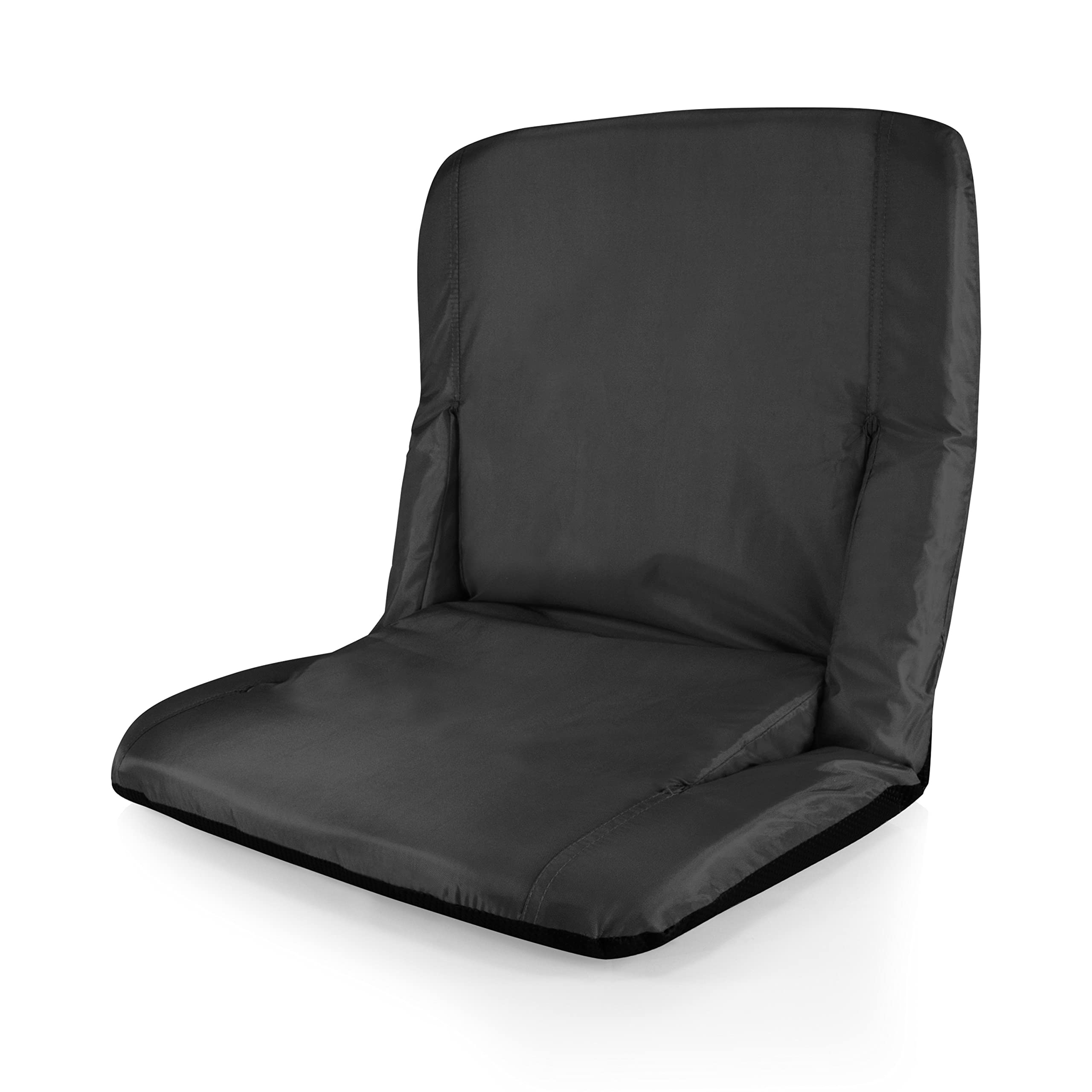 PICNIC TIME NHL Seattle Kraken Ventura Reclining Stadium Seat with Back Support - Portable Bleacher Seat & Beach Floor Chair for Outdoor Games, Concerts, Camping (Black)