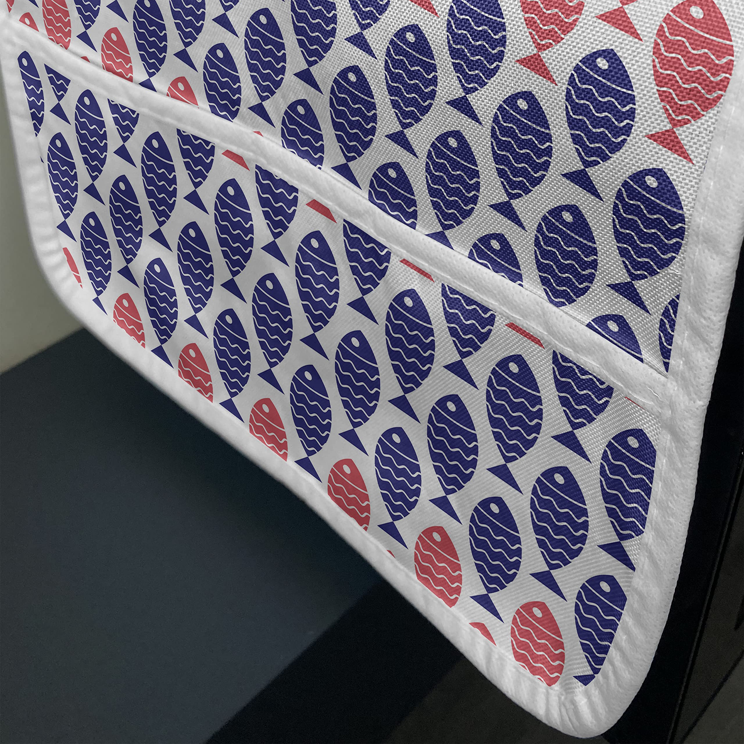 Ambesonne Fish Microwave Cover - Nautical Themed Waterproof Kitchen Organizer with Pockets, 36