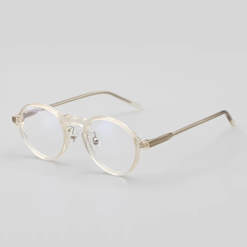 Stylish Black Unisex Full Rim Round Acetate Eyeglasses Frame 13847 - Perfect for Reading, Work & Fashion Accessories