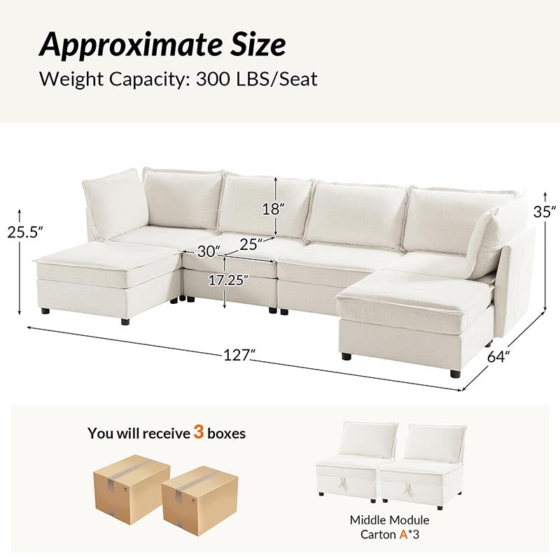 Harmetrix Oversized Soft Sectional Couch with Storage | Modern L-Shaped Sofa Bed with Hidden Compartment | Perfect for Living Room, Family Room & Small Spaces
