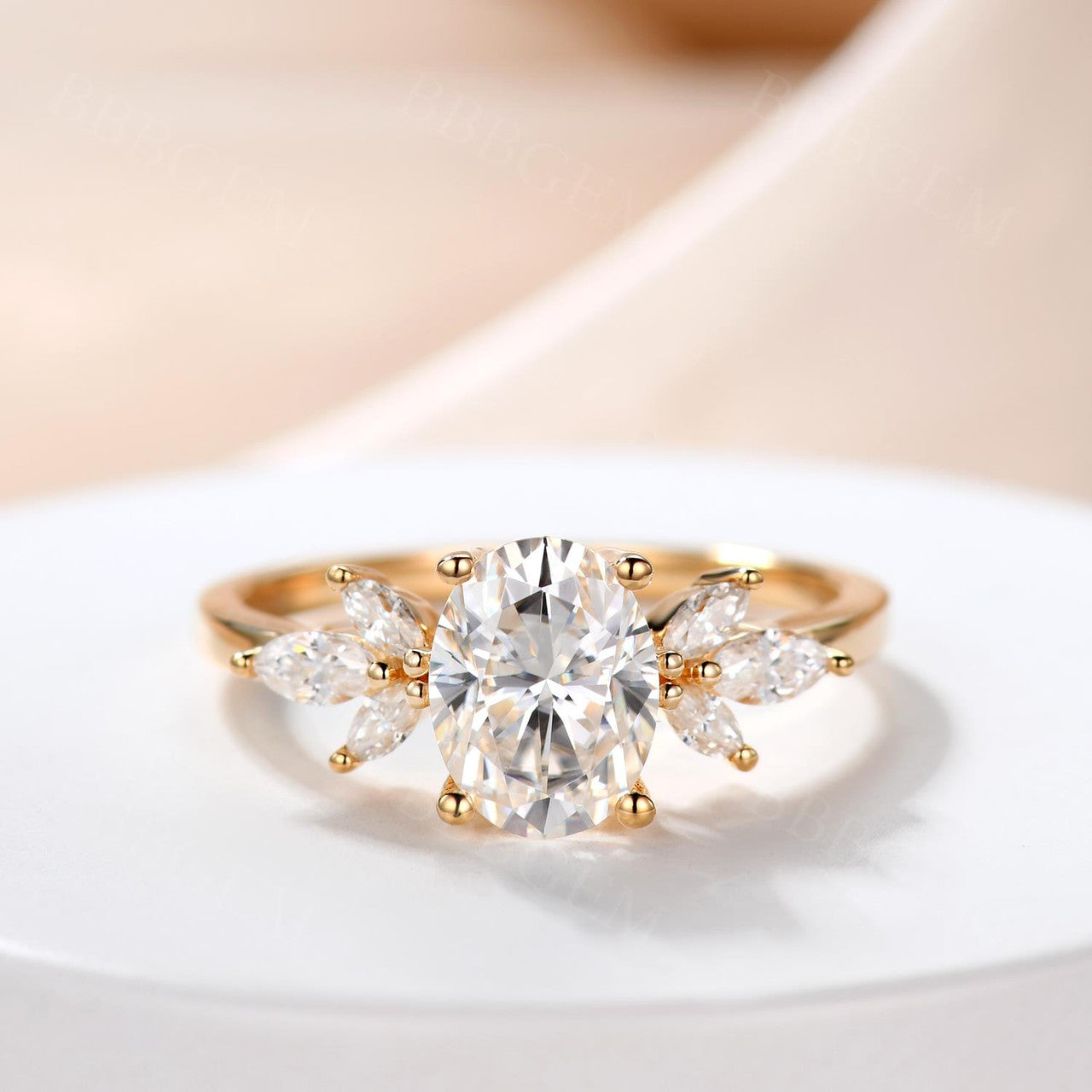 14K Rose Gold Oval Moissanite Engagement Ring - Wedding, Promise & Anniversary Jewelry for Women | Perfect for Proposals, Bridal Sets & Special Occasions