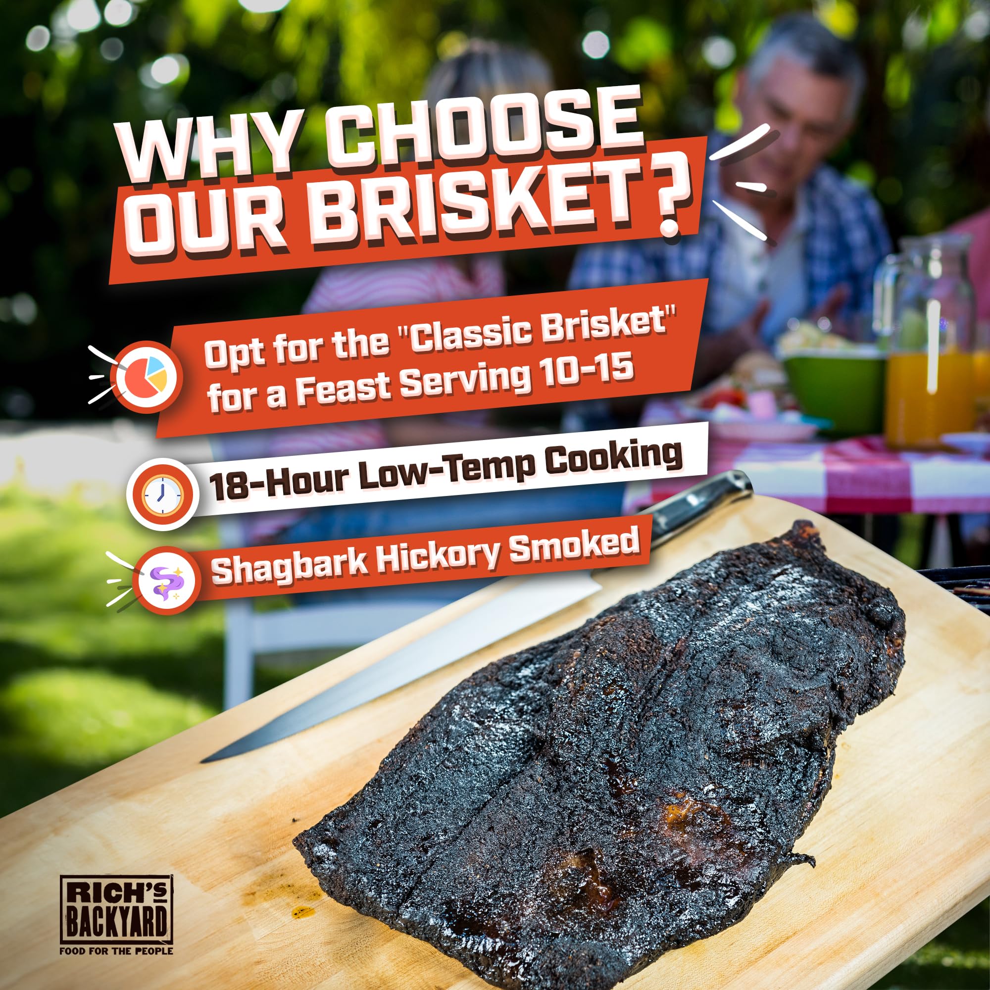 Roots Renowned 18-Hour Smoked Brisket (8-10 lbs) – Fully Cooked & Blast-Chilled – Master Chef Prepared for Ultimate Tenderness – Perfect for Holidays, Festive Dinners & Gifts – Ideal for BBQ Parties, Family Gatherings & Special Occasions